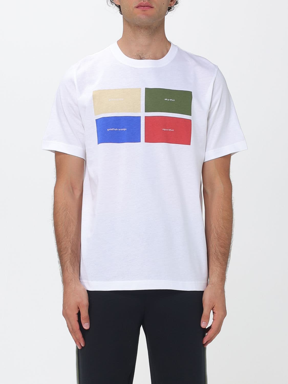 Paul Smith Contrasting Graphic Print Organic Cotton Crewneck T-Shirt