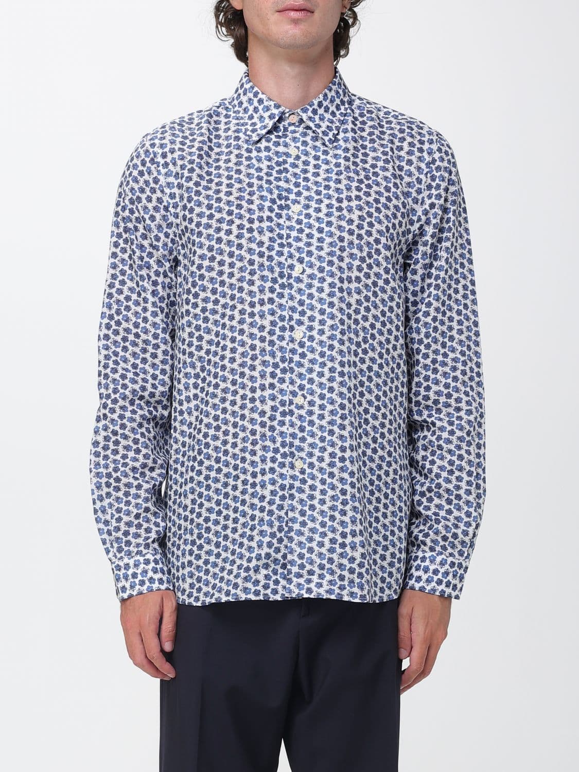 Paul Smith Slim Fit Floral Lyocell Shirt with French Collar