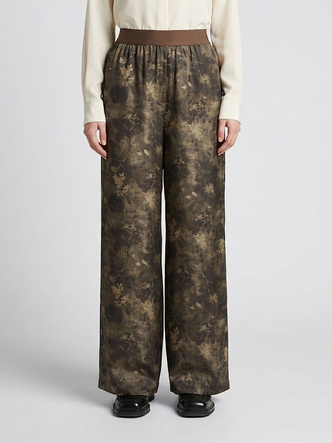 Uma Wang Floral Print Viscose Blend High-Waisted Palazzo Trousers