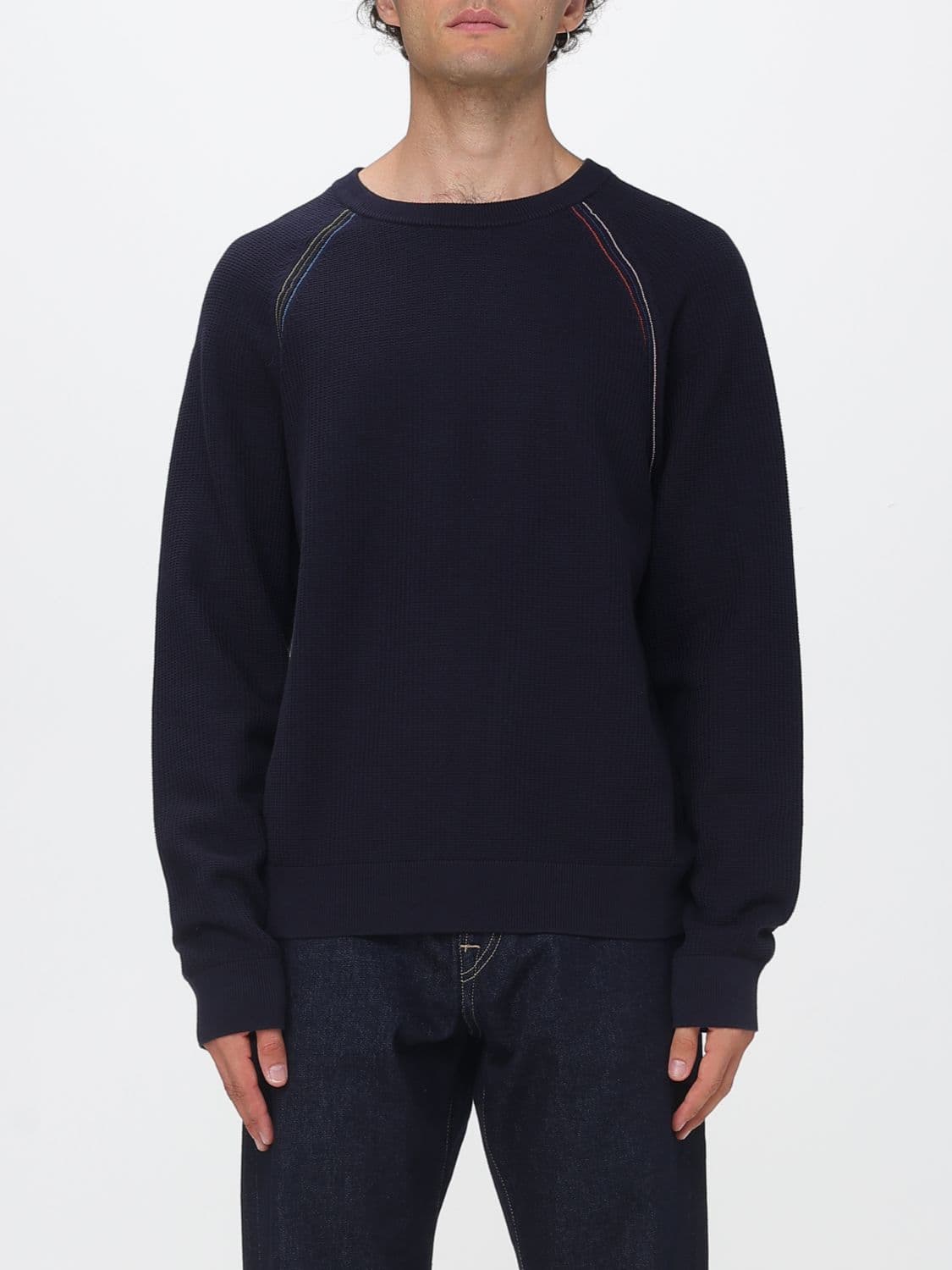 Paul Smith Relaxed Fit Organic Cotton Jumper with Dropped Shoulders