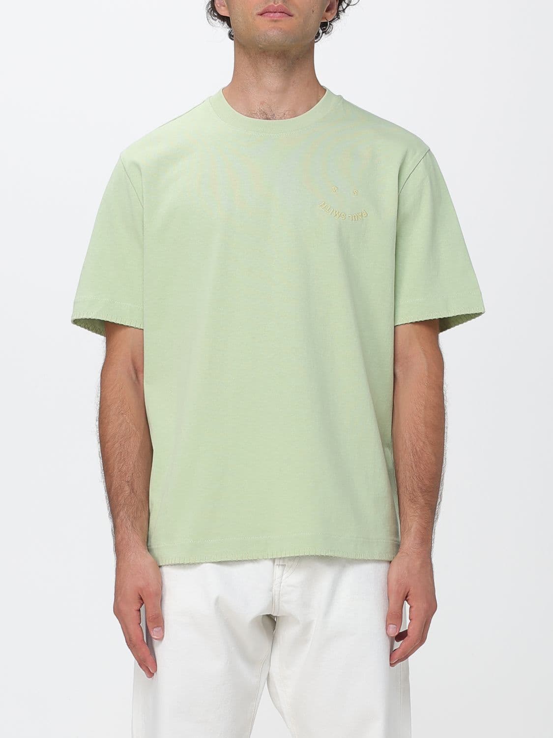 Paul Smith Relaxed Fit Cotton T-Shirt with Embroidered Logo and Dropped Shoulders
