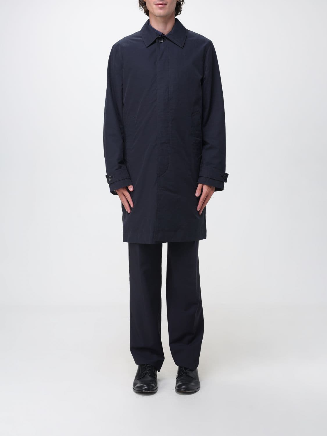 Paul Smith Single-Breasted Cotton and Nylon Blend Trench Coat with Concealed Closure