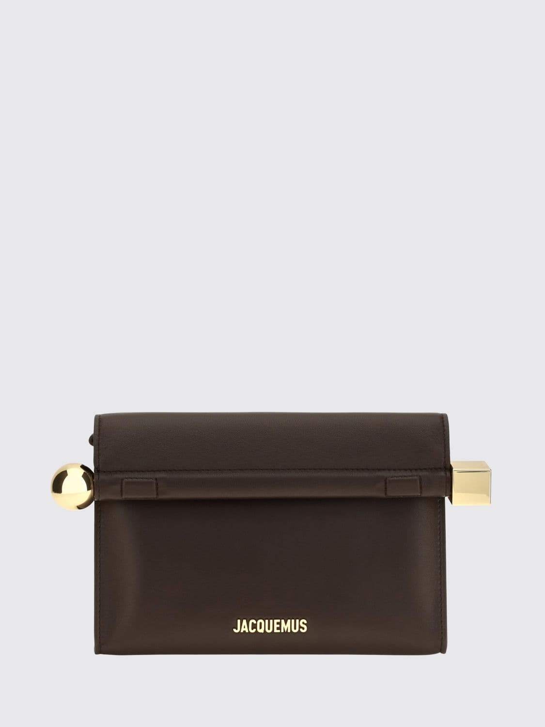 Jacquemus Rond Carré Rigid Lambskin Mini Clutch with Lettering Logo · OS