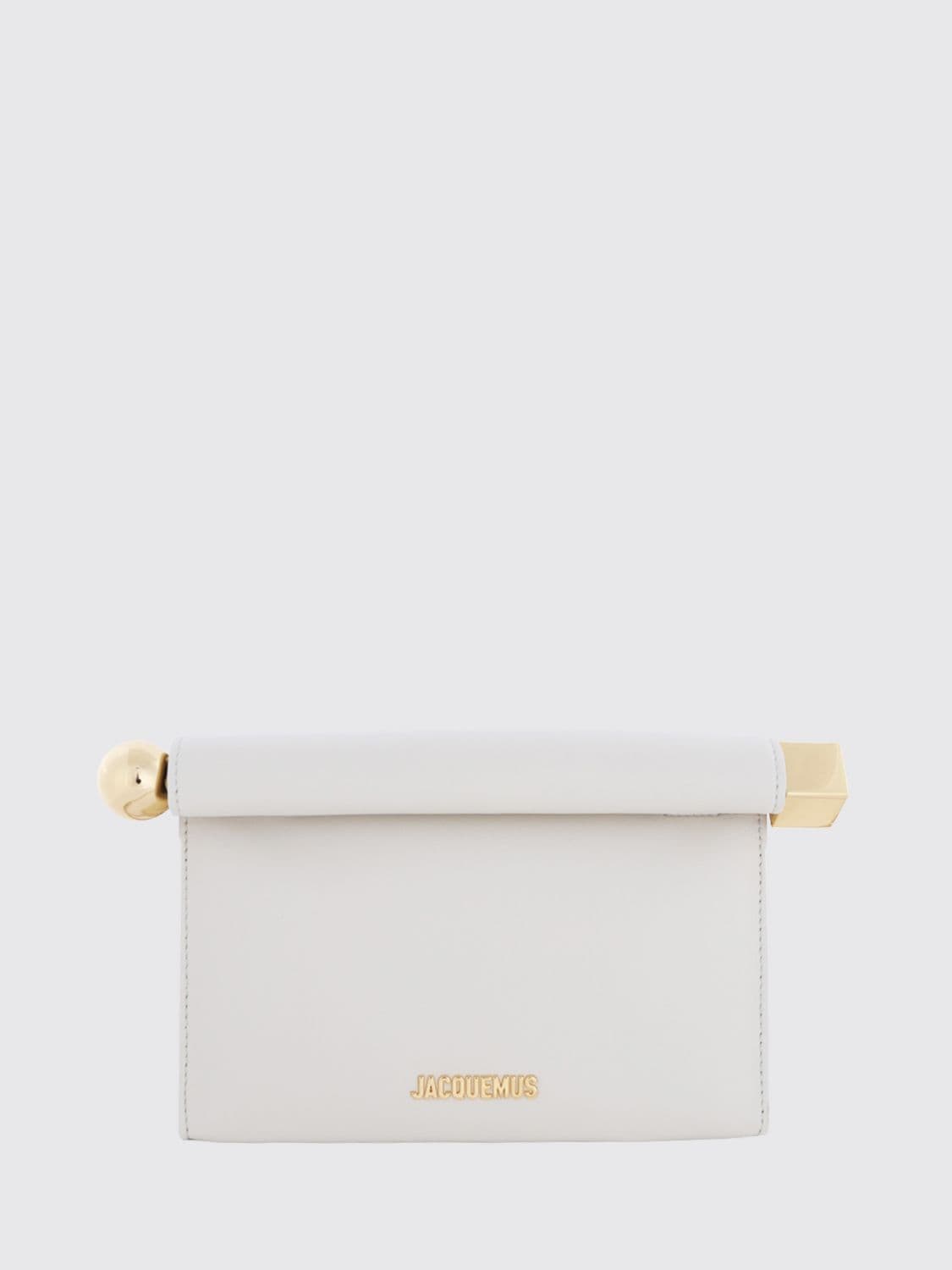 Jacquemus Rond Carré Rigid Lambskin Mini Clutch with Lettering Logo · OS