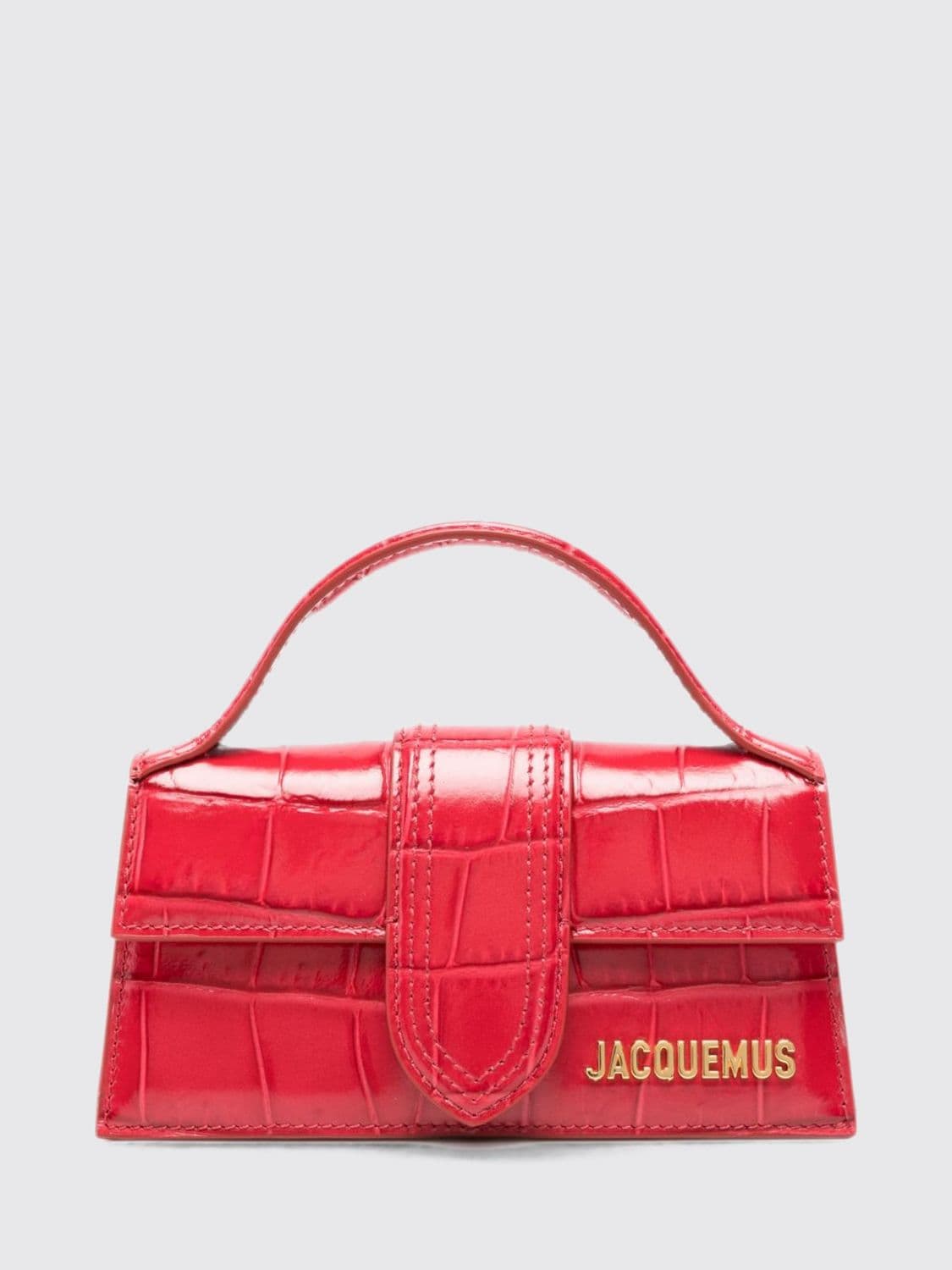 Jacquemus Bambino Croc-Effect Leather Mini Bag with Metal Logo