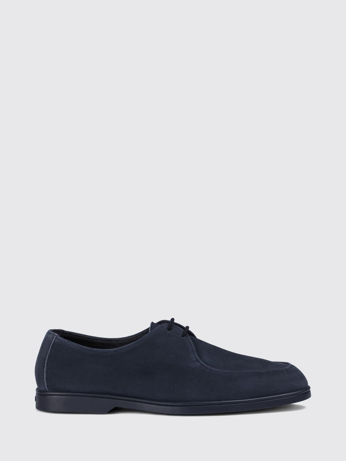 Doucal's Suede Calfskin Derby Shoes with Raised Apron Toe