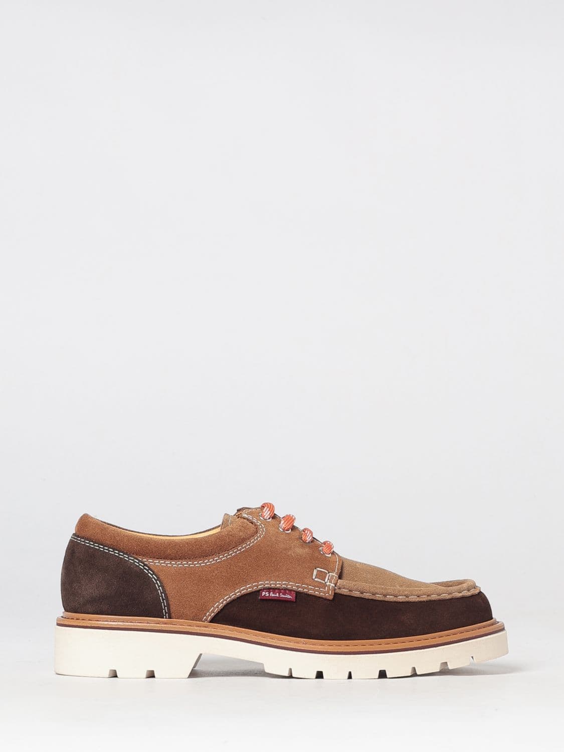 Paul Smith Rooster Bicolor Suede Derby Shoes with Serrated Sole