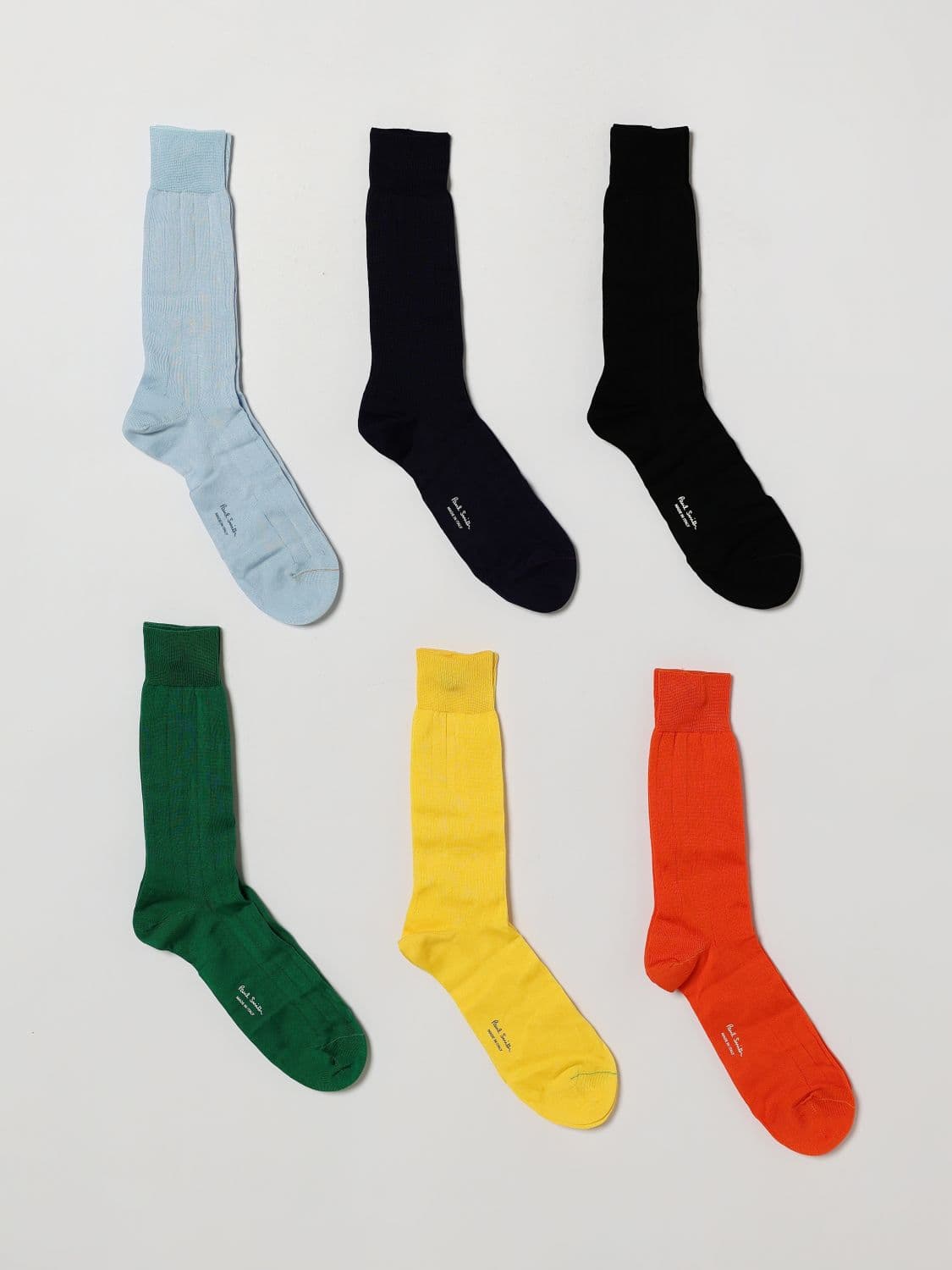 Paul Smith Set of 6 Pairs of Organic Cotton Blend Socks with Printed Logo