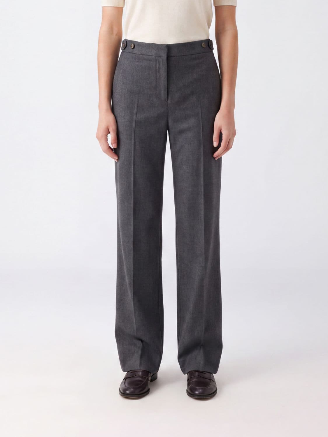 Stella Mccartney High-Waisted Straight-Leg Trousers in Pure Wool