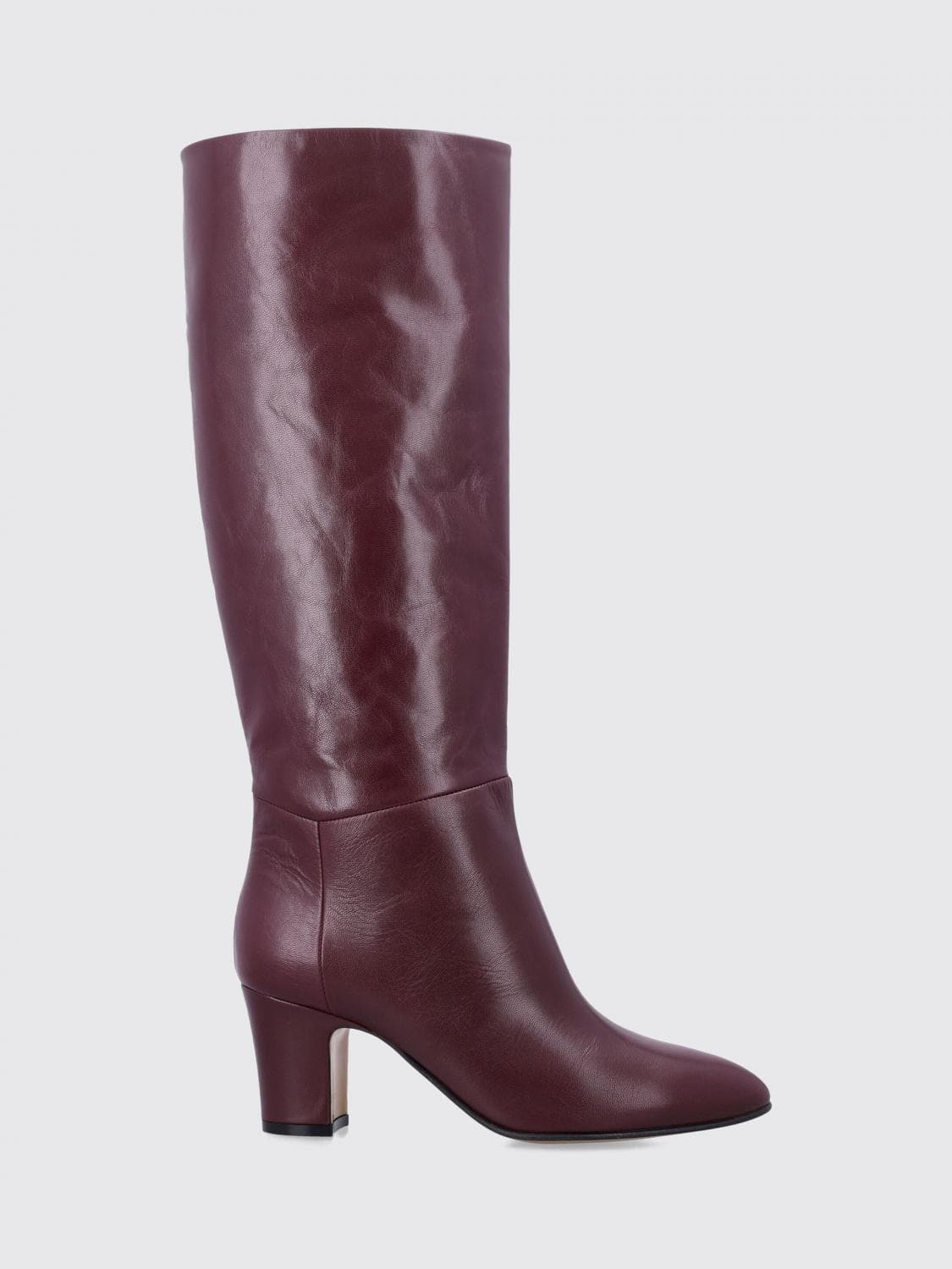 Alberta Ferretti Smooth Leather Knee-High Boots with Medium Block Heel