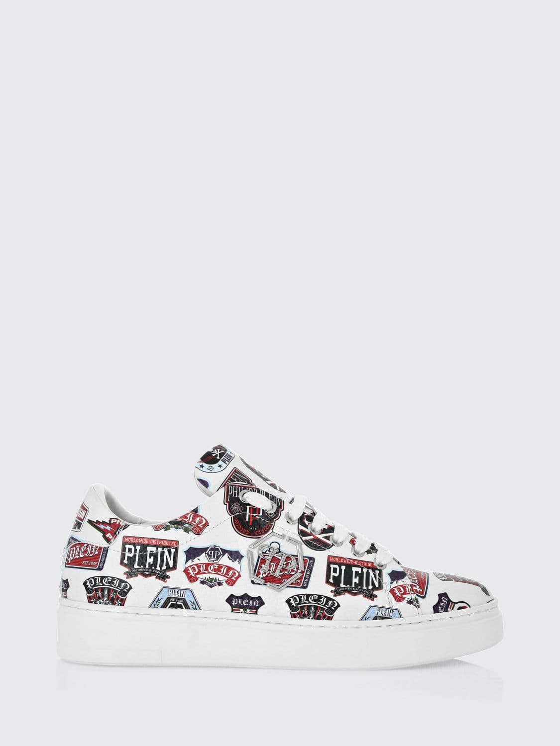 Philipp Plein Low-Top Calfskin Sneakers with Graphic Print
