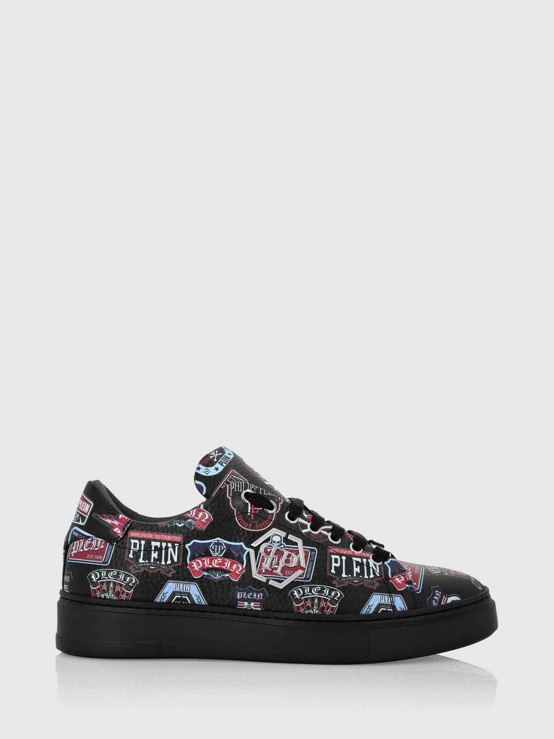 Philipp Plein Low-Top Calfskin Sneakers with Graphic Print · 46