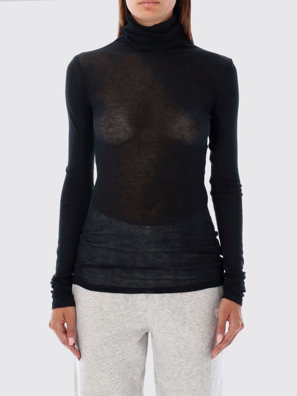 American Vintage Slim Fit Sheer Cotton Turtleneck Jumper
