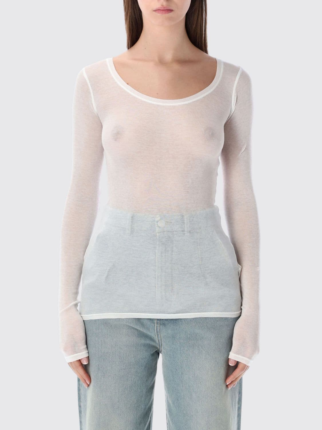 American Vintage Slim Fit Long-Sleeved Cotton T-Shirt
