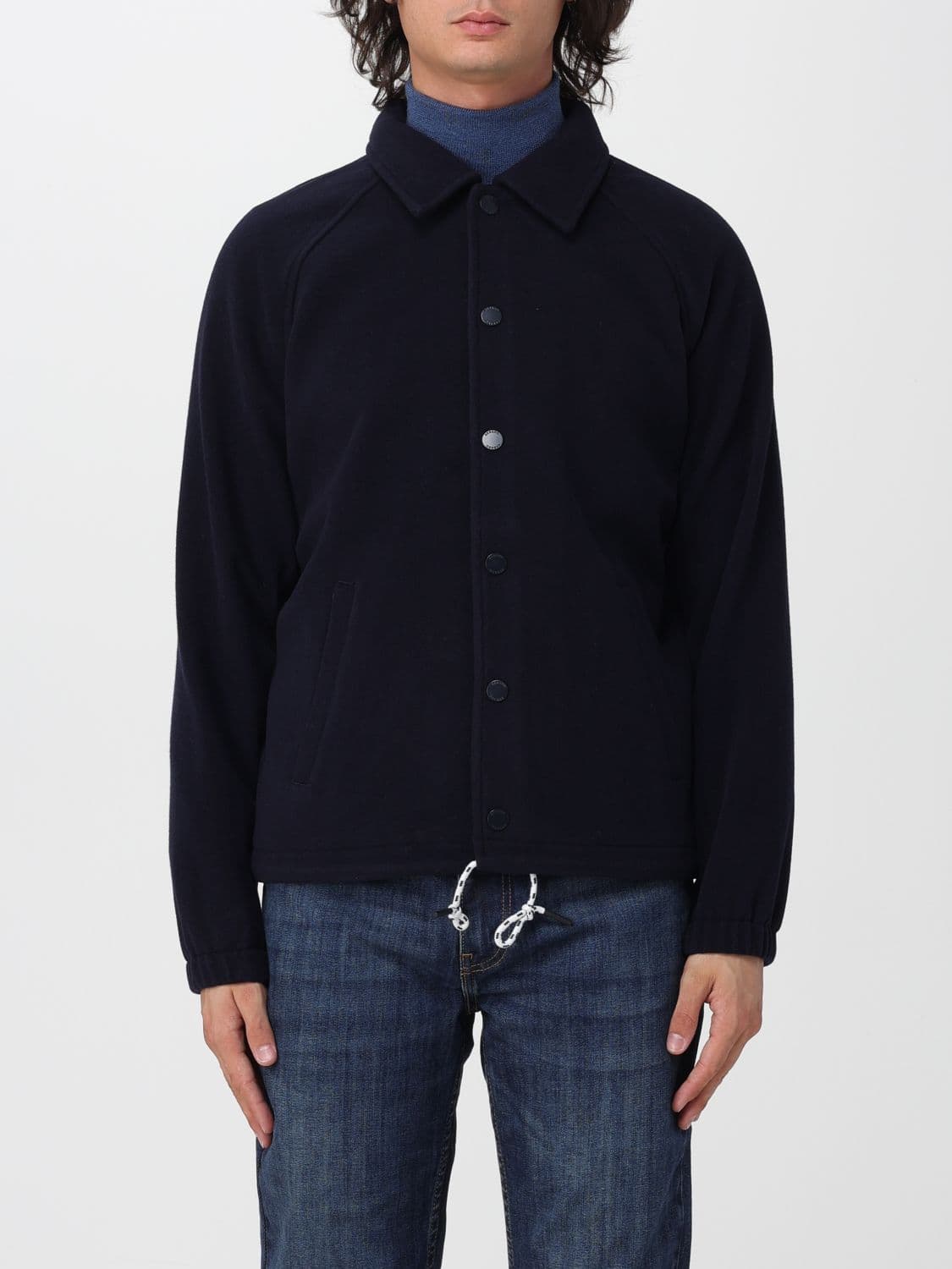 Sebago Tender Wool Shirt Jacket with Snap Closure and Drawstring