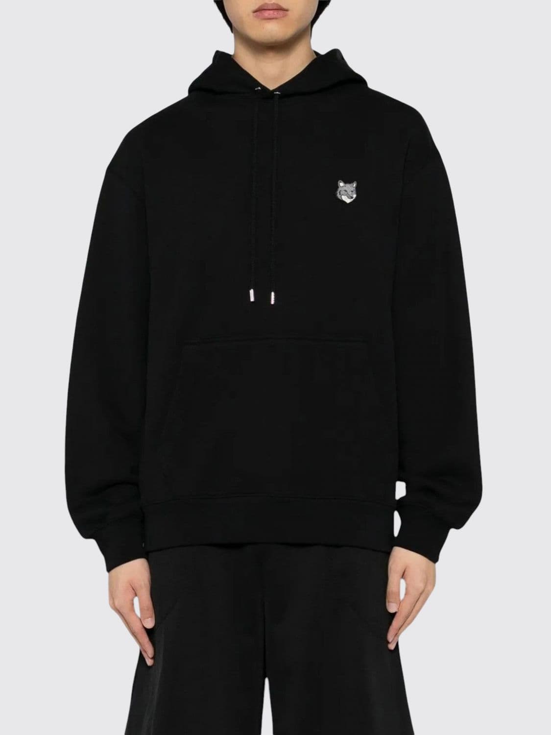 Maison Kitsuné Cotton Hoodie with Chillax Fox Logo and Kangaroo Pocket · XS