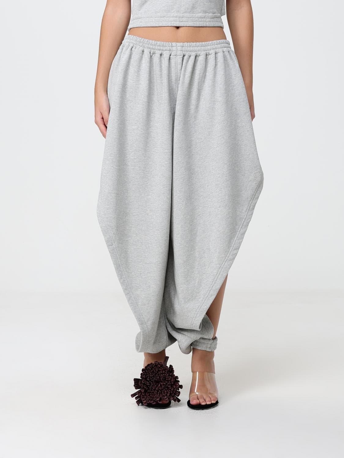 Alaïa Wide-Leg Jogging Trousers in Cotton Blend with Cut-Outs