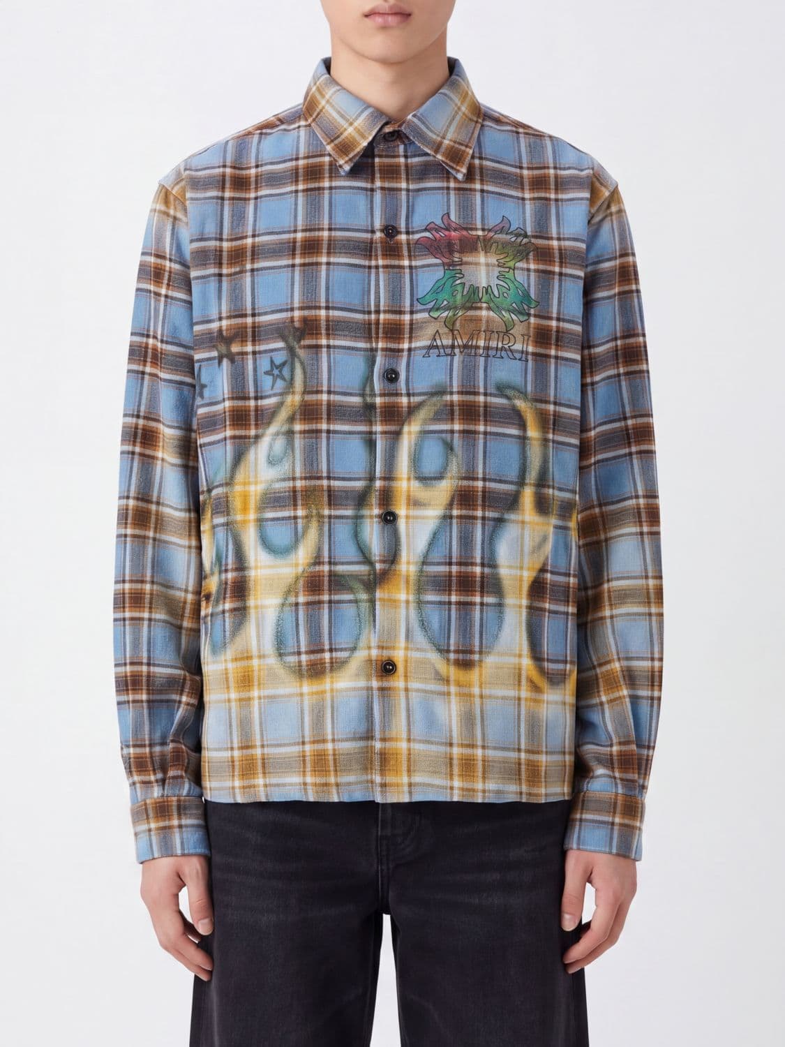 Amiri Graphic Print Long-Sleeved Cotton Shirt