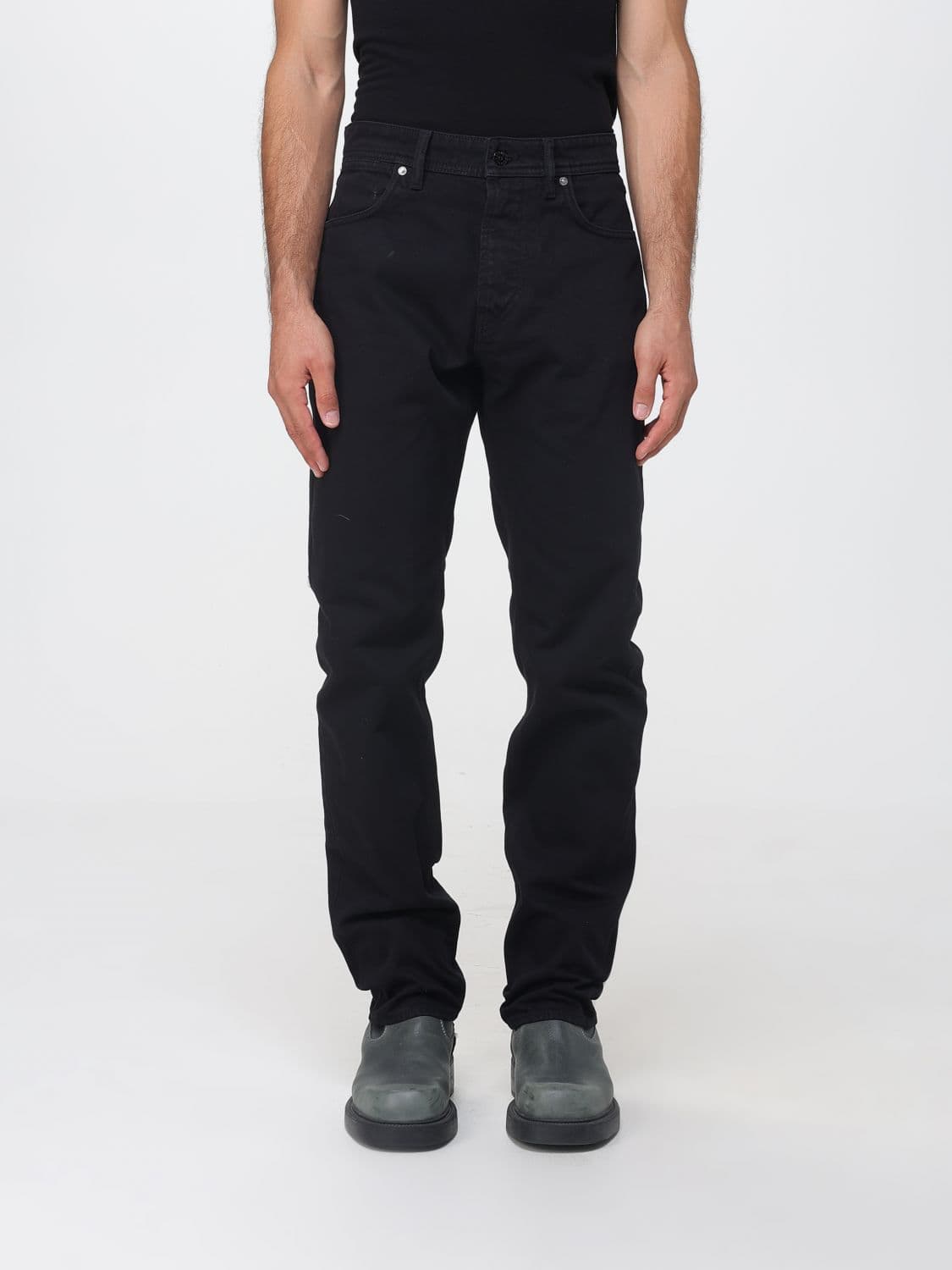 Stone Island Slim Fit Cotton Denim Jeans with Compass Logo Patch