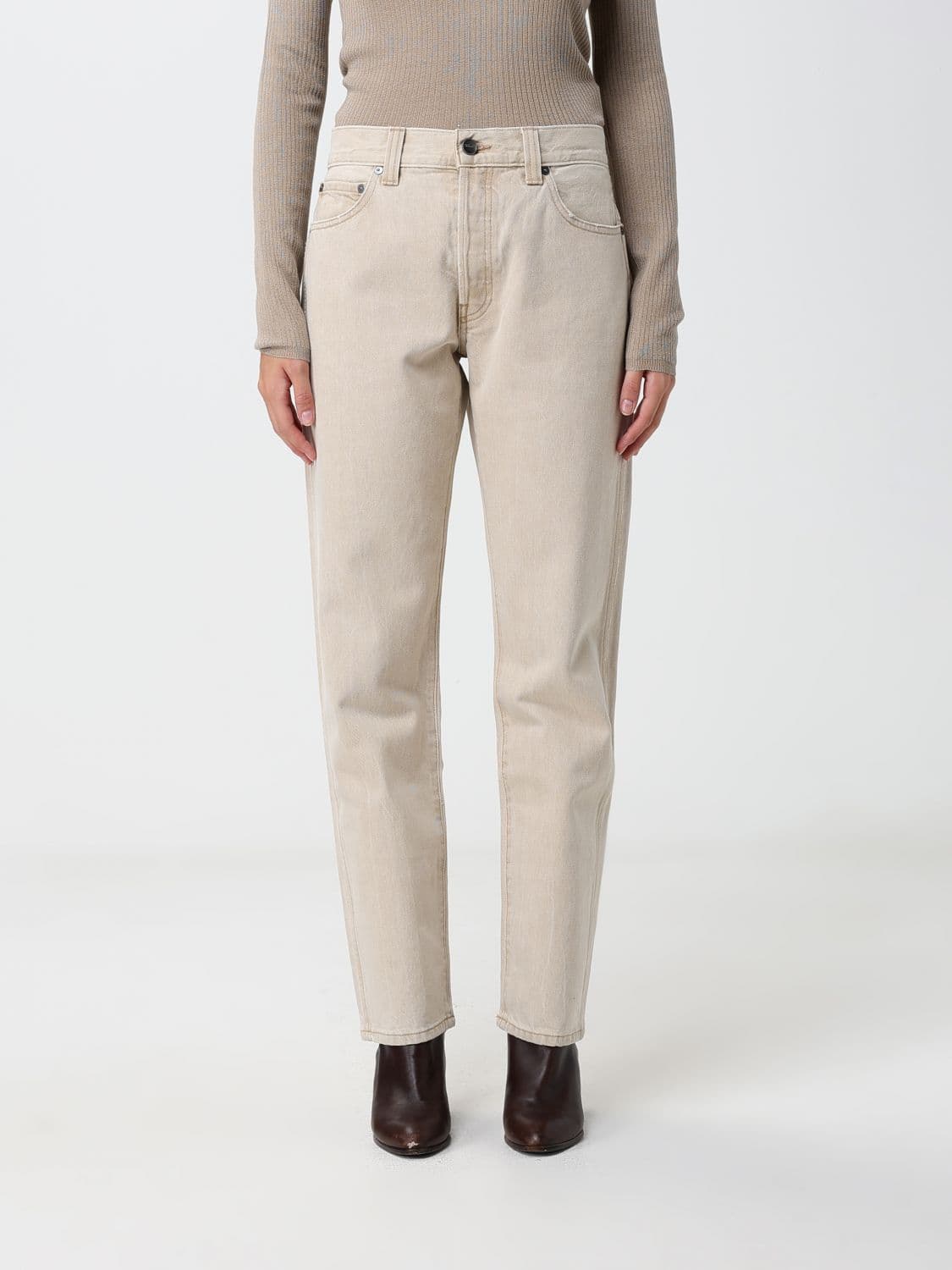 Khaite High-Waisted Straight Jeans in Cotton Denim