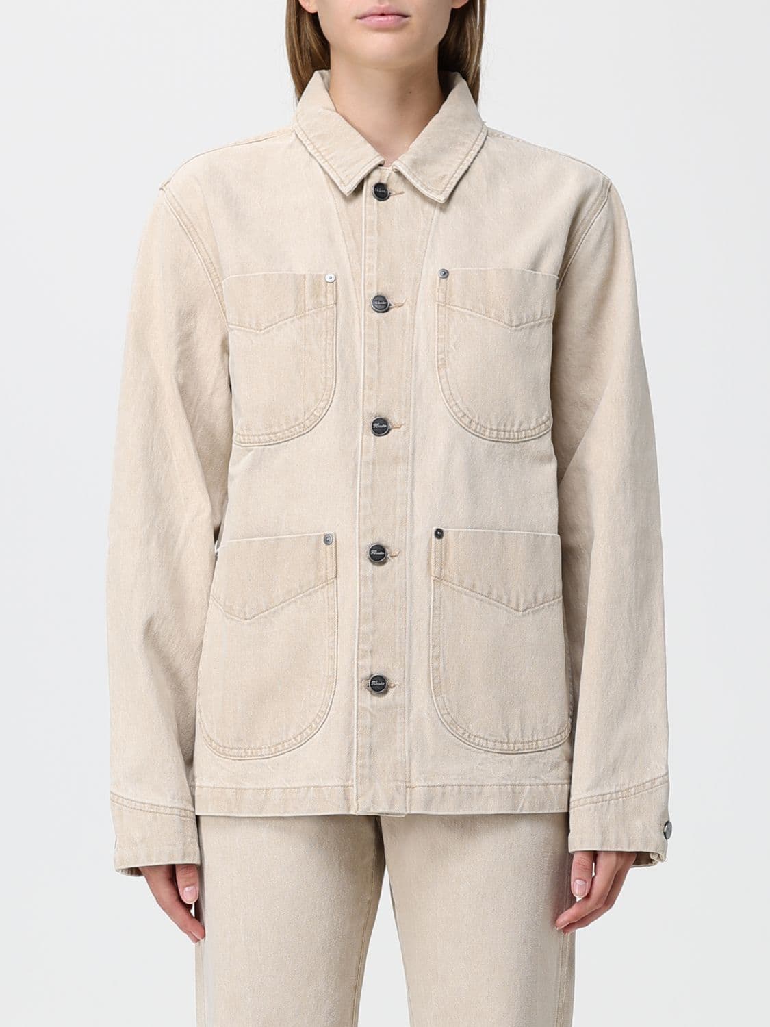 Khaite Beige Cotton Short Shirt Jacket with Classic Collar · M
