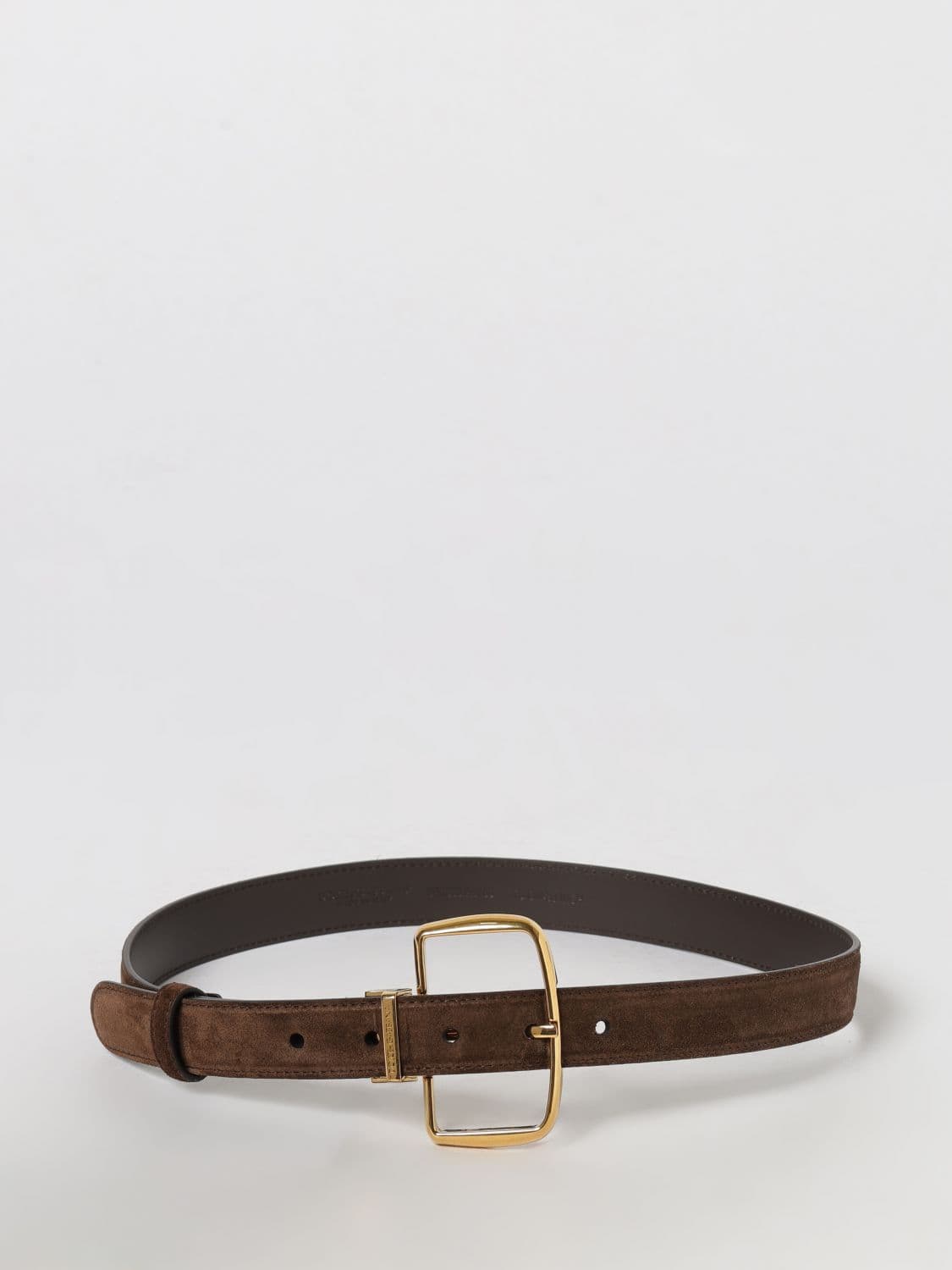 Dolce & Gabbana Dark Brown Suede Calfskin Belt