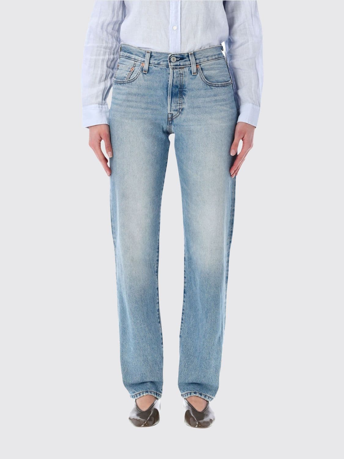 Levi's 501 Mid-Rise Straight-Leg Jeans in Cotton Denim