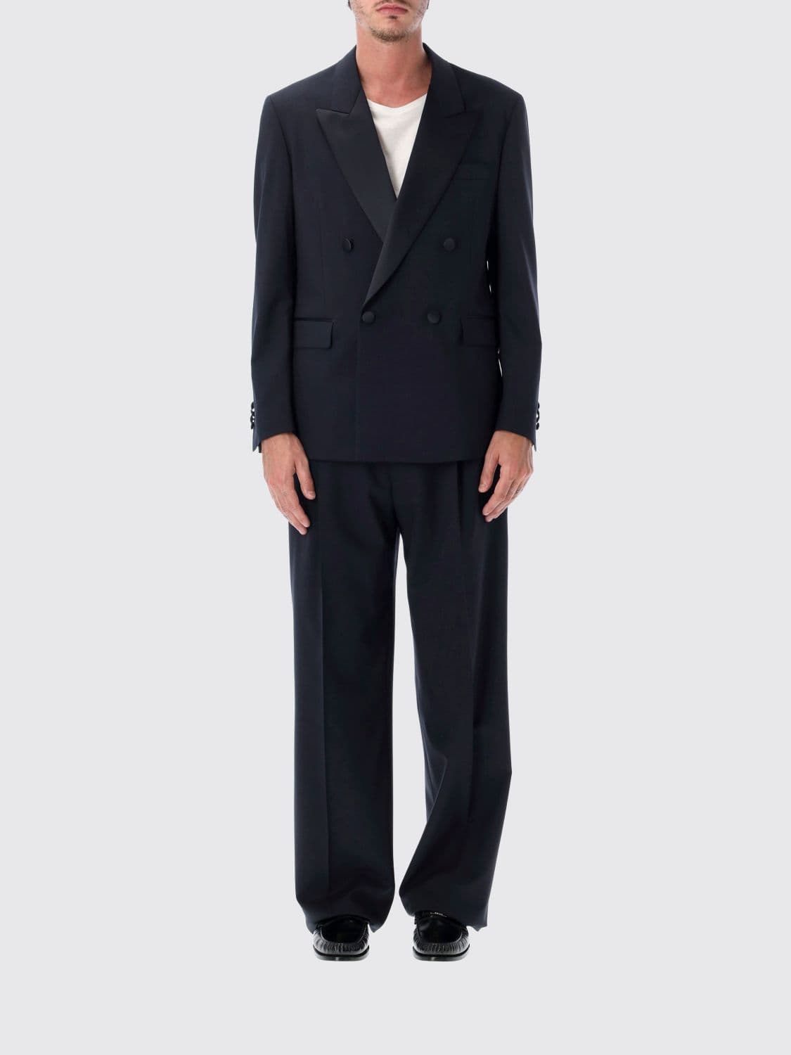 Lardini Double-Breasted Stretch Virgin Wool Ceremony Suit