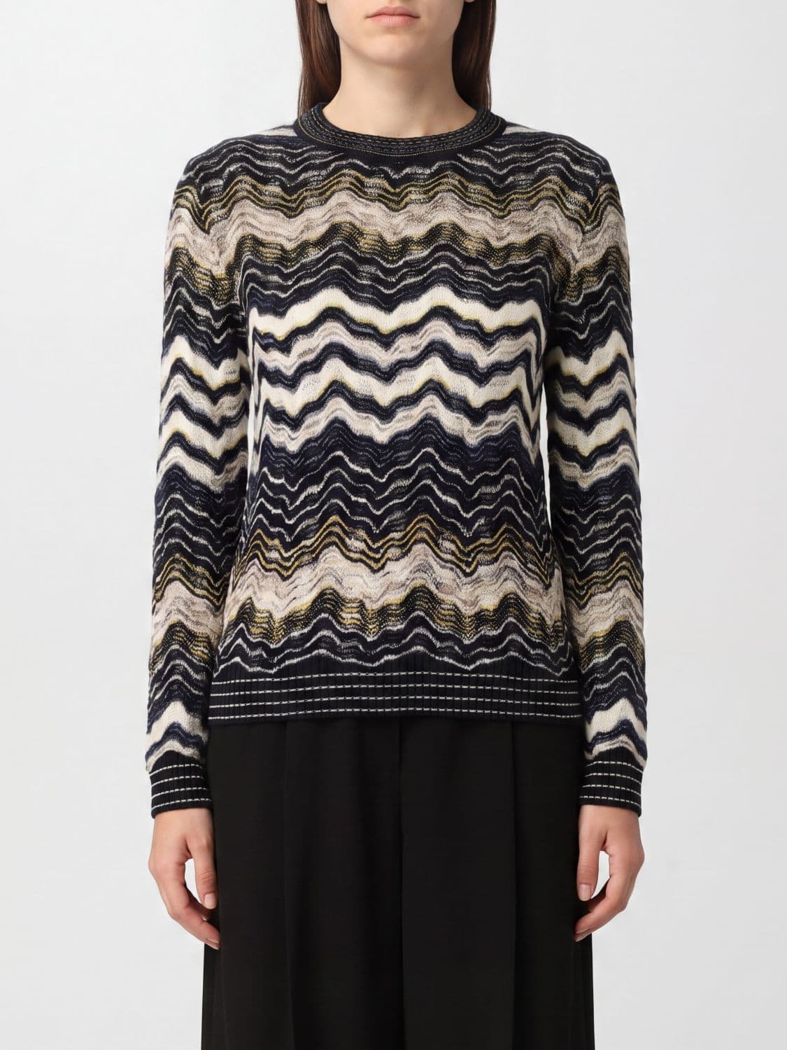 Missoni Multicolour Zig-Zag Wool Blend Slim Fit Jumper