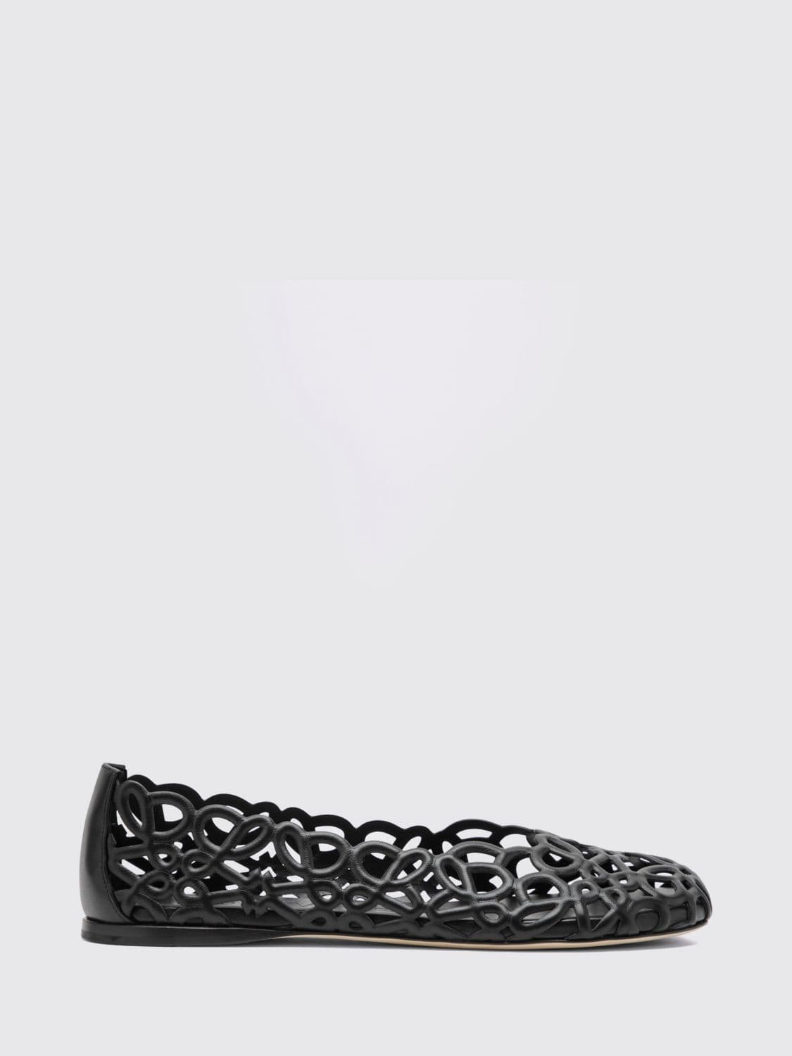 Loewe Anagram Petal Nappa Ballet Flats with Cut-Out Monogram