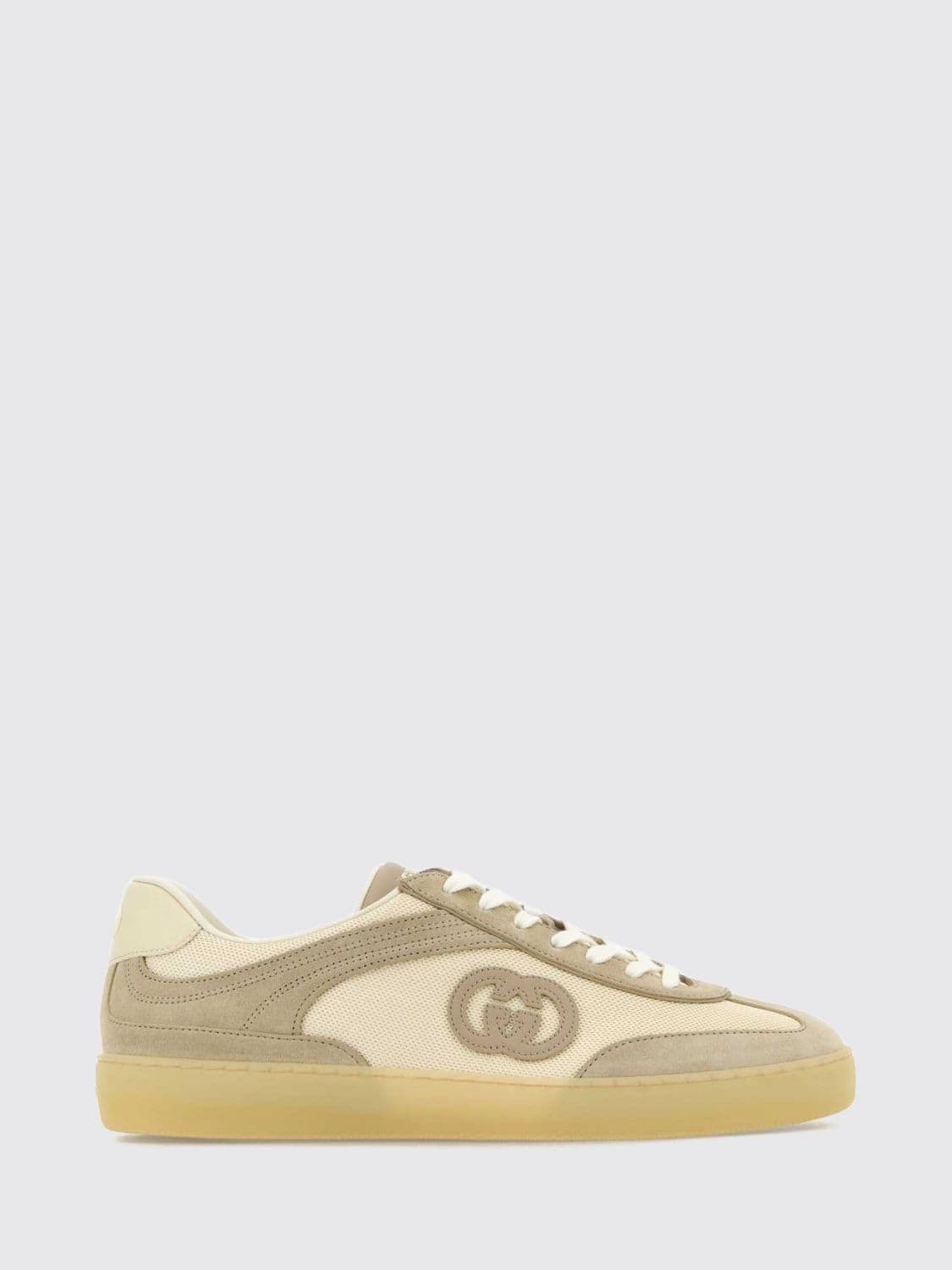 Gucci G75 Low-Top Sneakers in GG Monogram Fabric and Suede