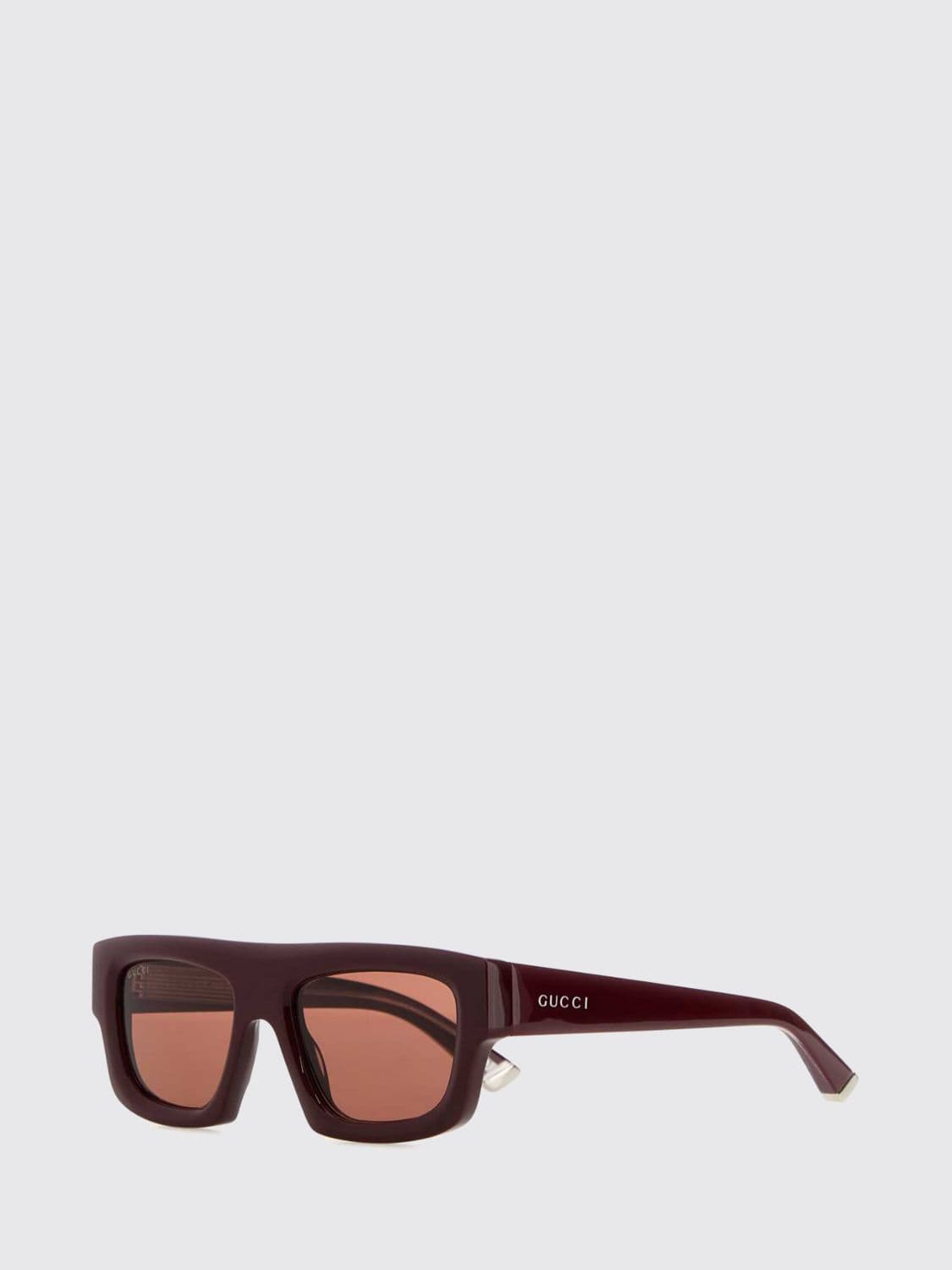 Gucci Aviator Sunglasses in Acetate with Rectangular Frame and Logo · OS
