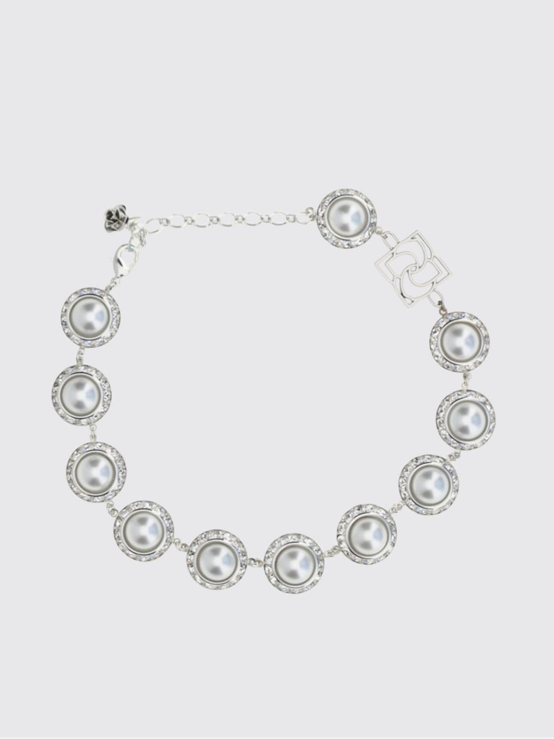 Magda Butrym Choker Necklace with Crystals and Faux Pearls