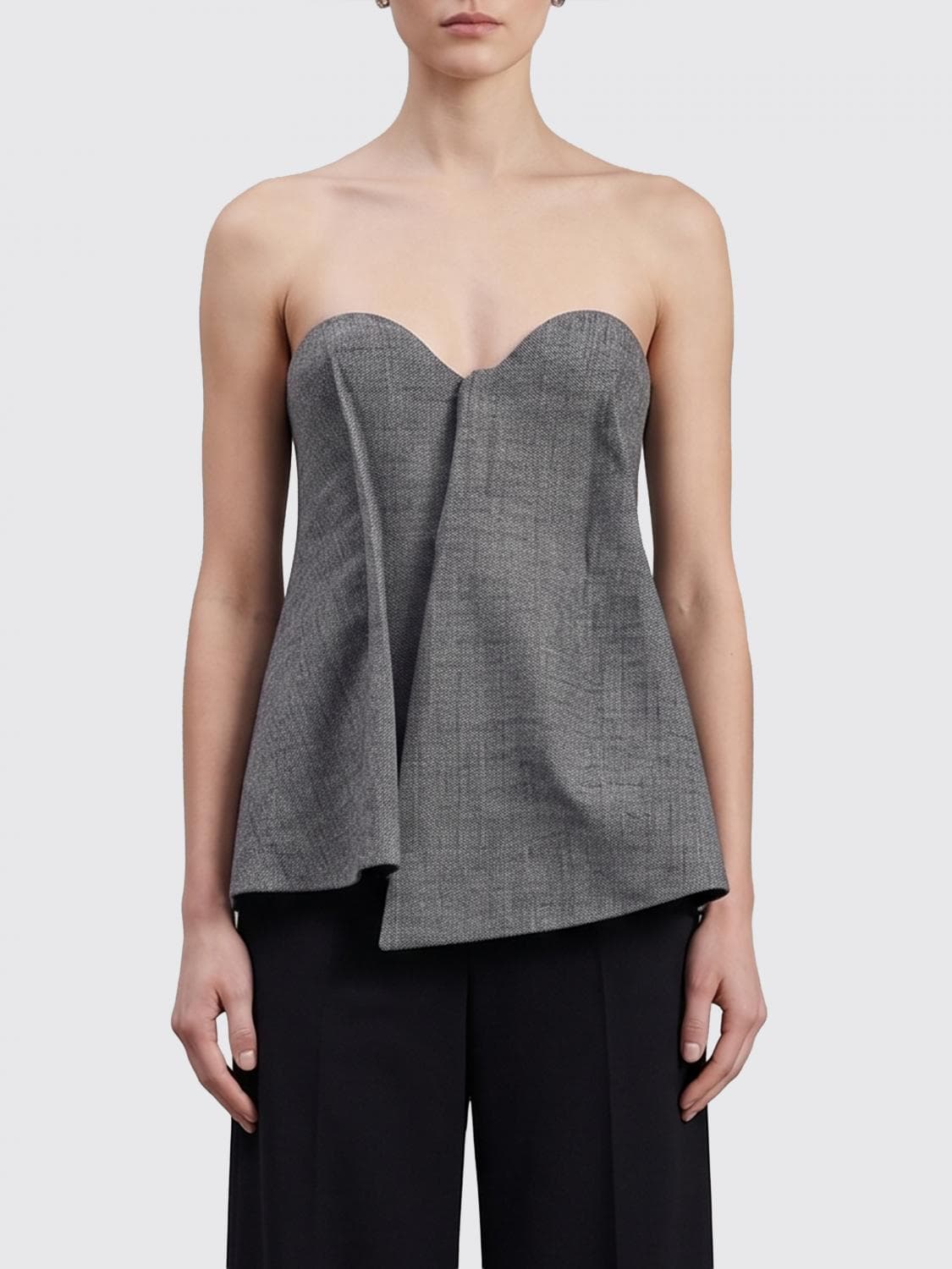 Magda Butrym Off-The-Shoulder Merino Wool Top with a Sweetheart Neckline