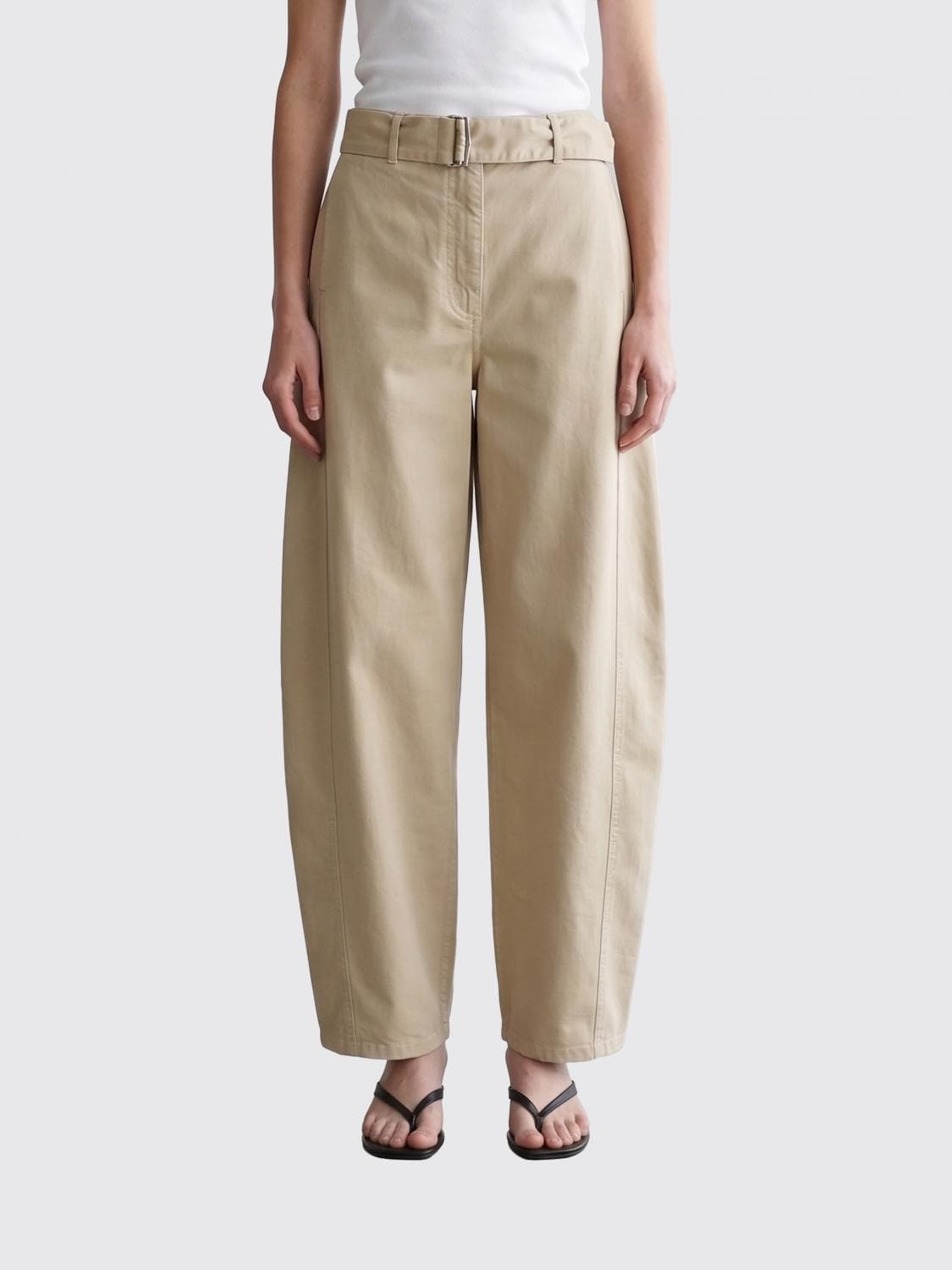 Magda Butrym Wide-Leg Baggy Cotton Trousers with an Adjustable Belt