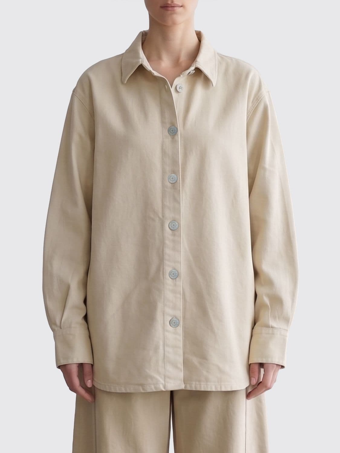 Magda Butrym Relaxed Fit Cotton Shirt with Dropped Shoulders and Classic Collar