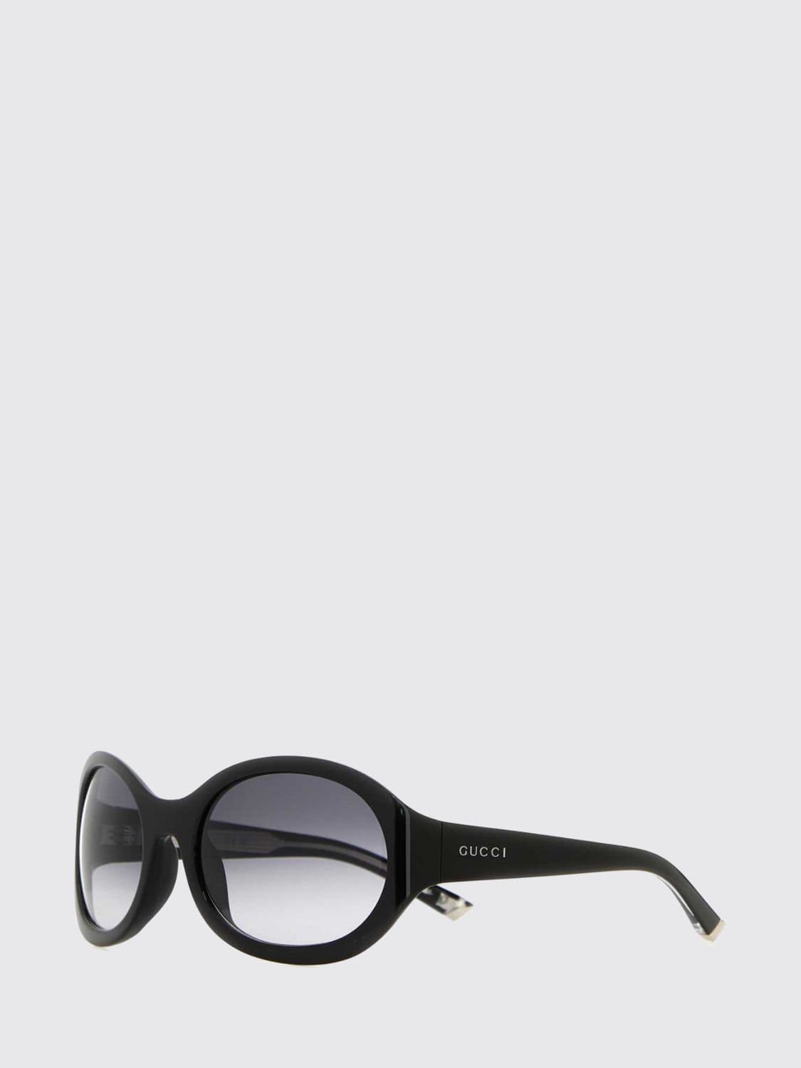 Gucci Oval Sunglasses in Black and Red Acetate with Lettering Logo · OS