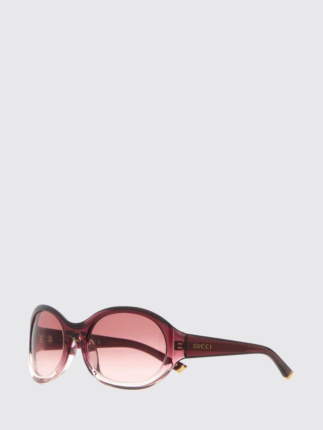 Gucci Oval Sunglasses in Black and Red Acetate with Lettering Logo