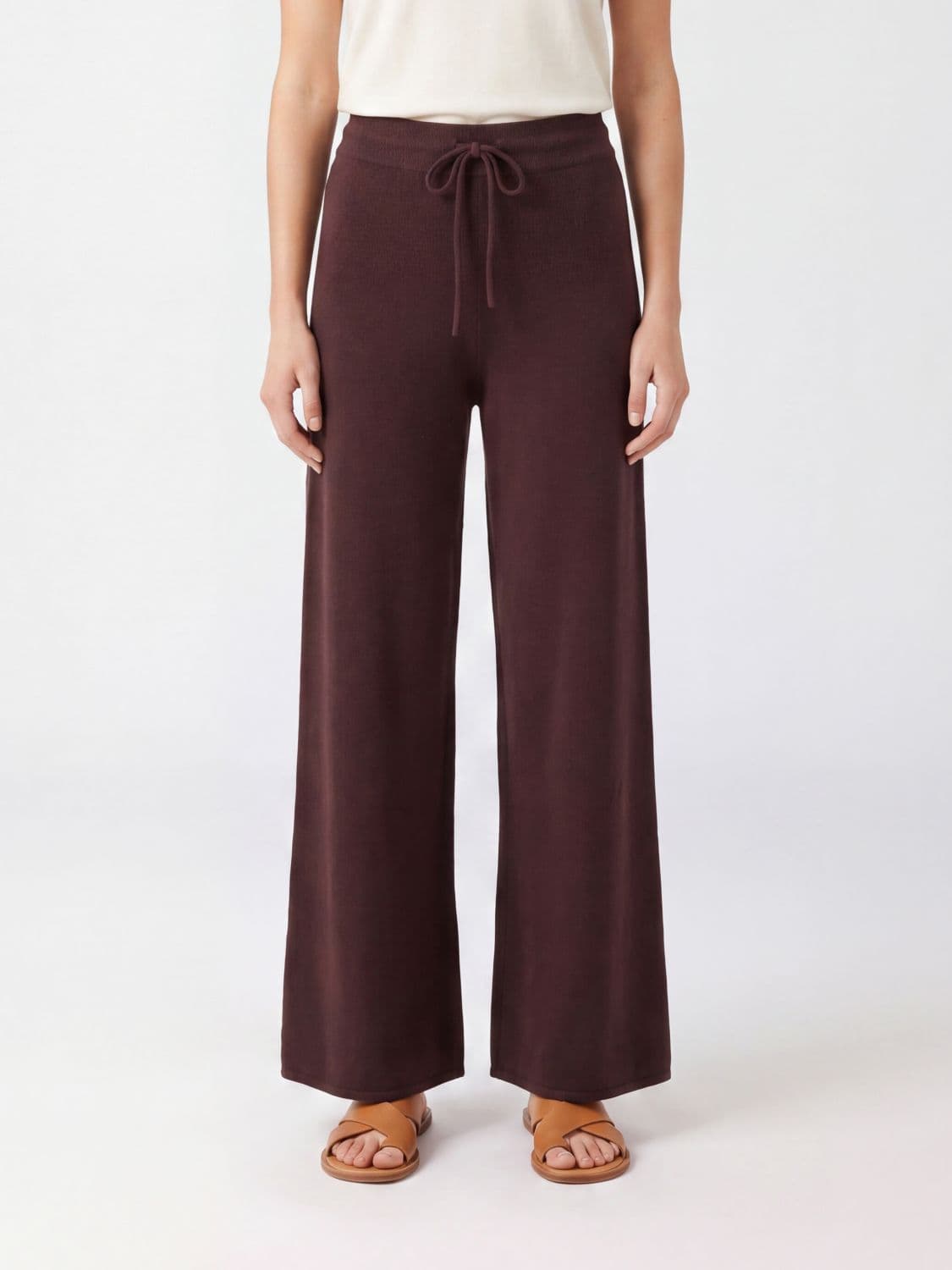 Mc2 Saint Barth Cambon High-Waisted Straight-Hem Cotton Knit Trousers · M