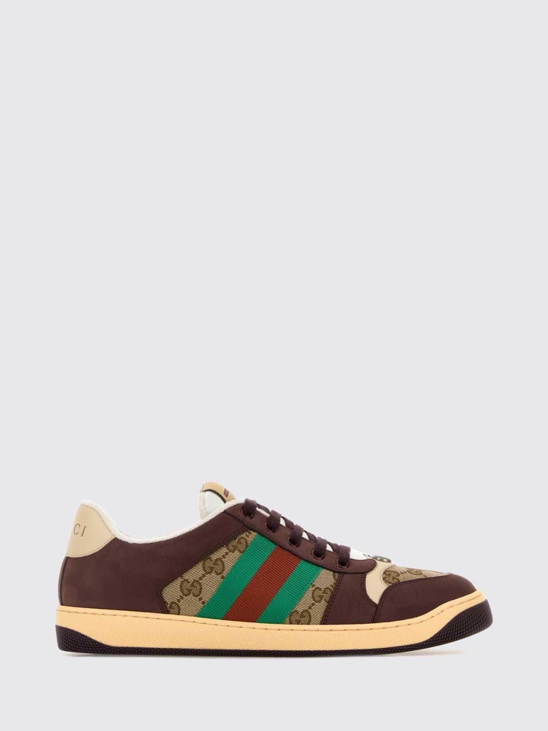 Gucci Low-Top Sneakers in Jacquard Fabric and Leather with GG Monogram