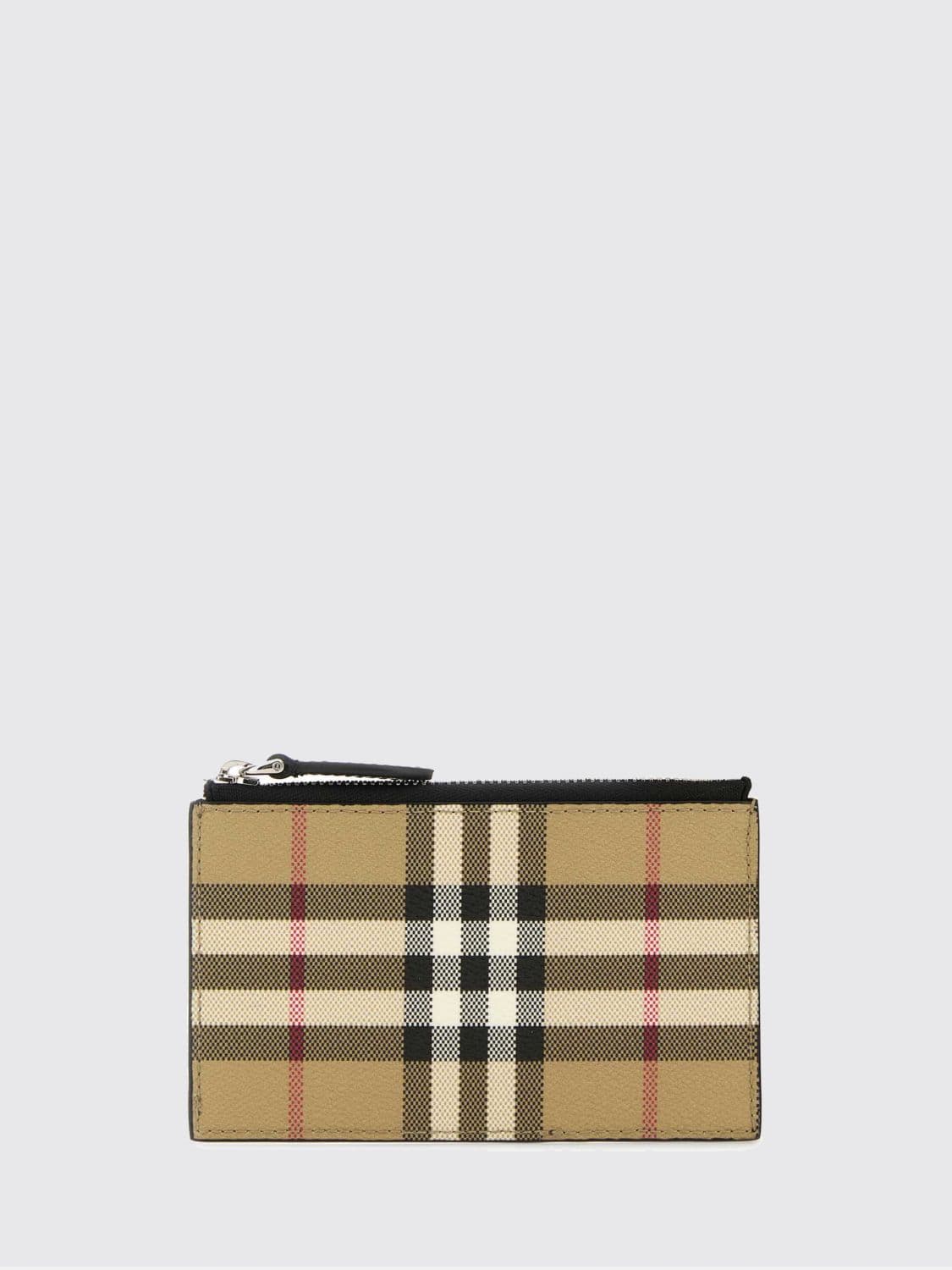 Burberry Vintage Check Leather and Coated Cotton Card Holder