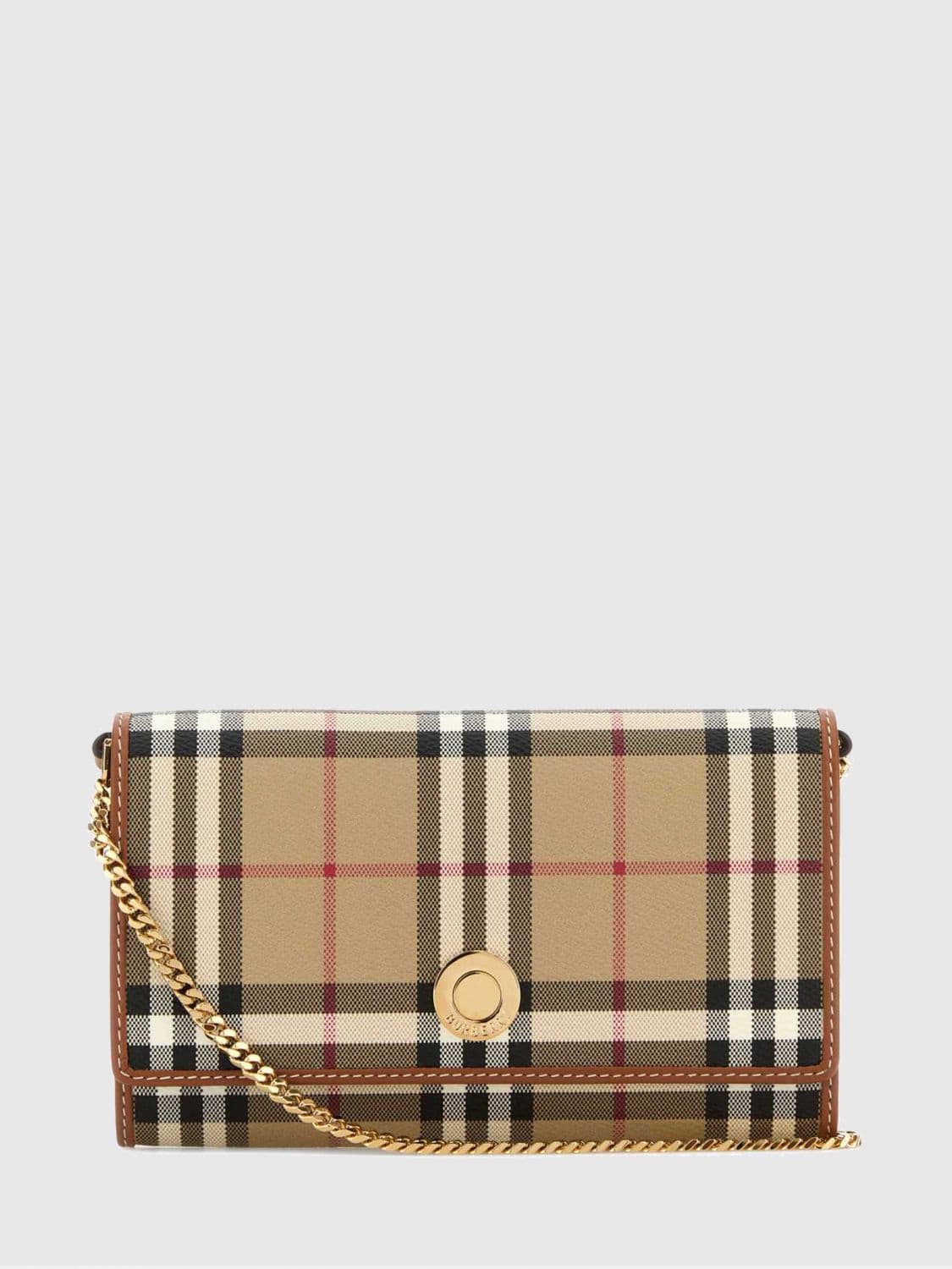 Burberry Check Coated Cotton Wallet on Chain Bag · OS