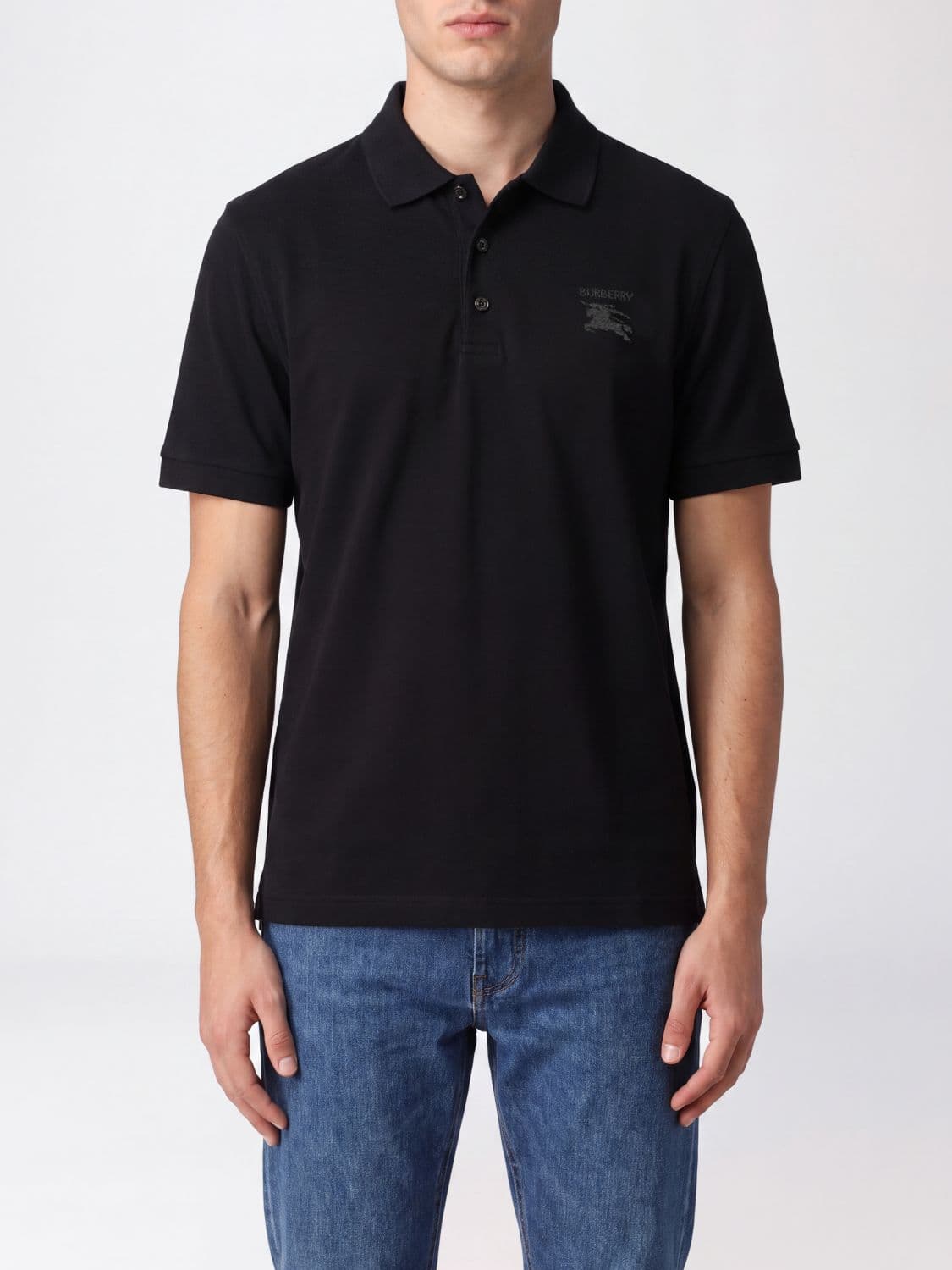 Burberry EKD Logo Slim Fit Short-Sleeved Wool Polo