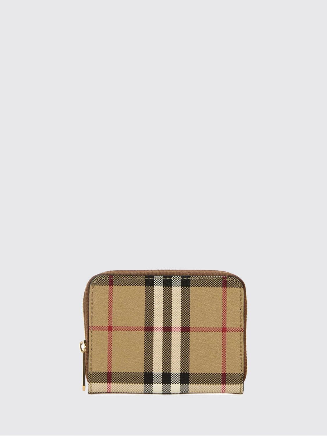 Burberry Vintage Check Coated Cotton Continental Zip Wallet