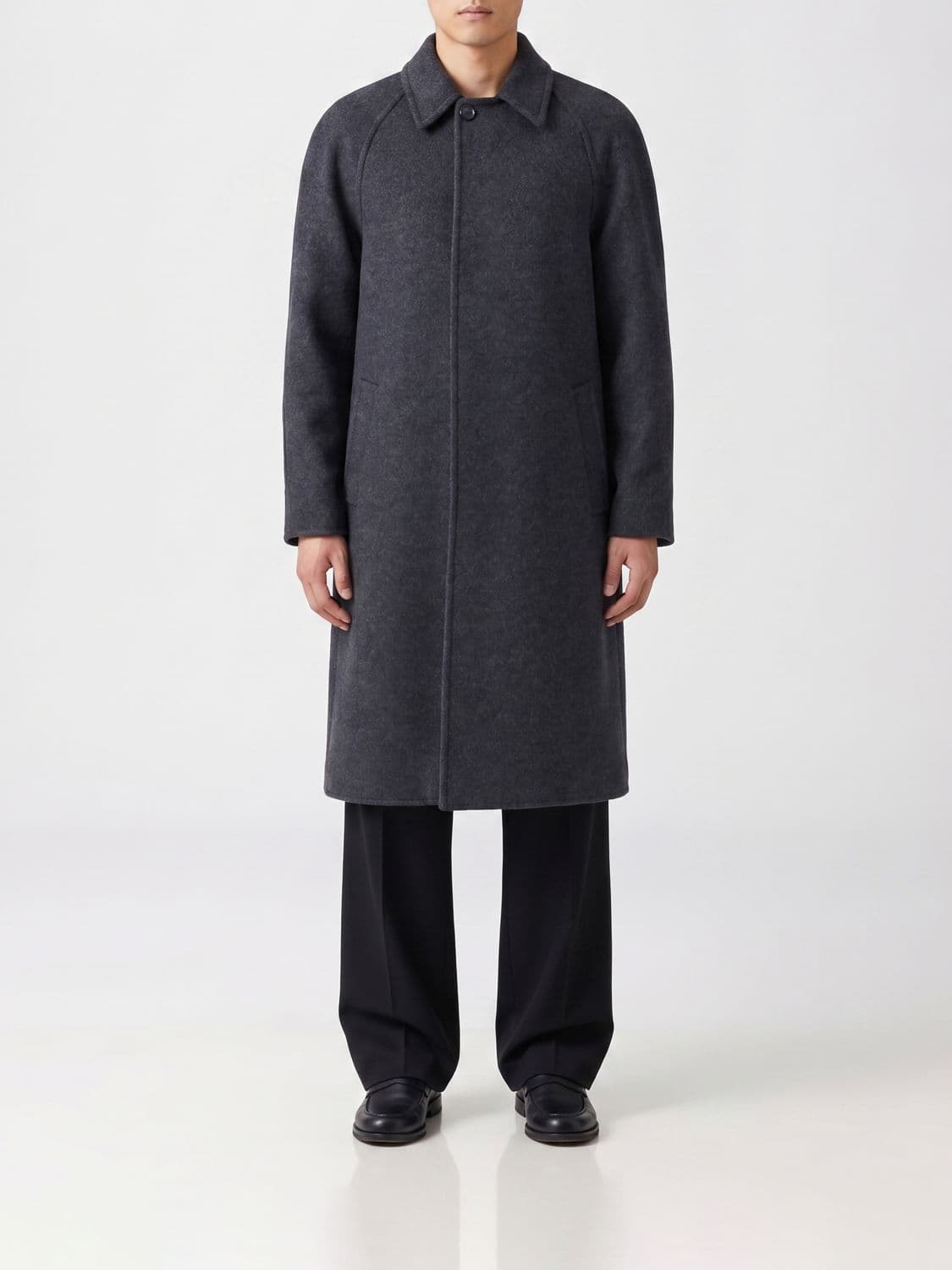 Valentino Garavani Knee-Length Single-Breasted Wool Coat with Classic Collar