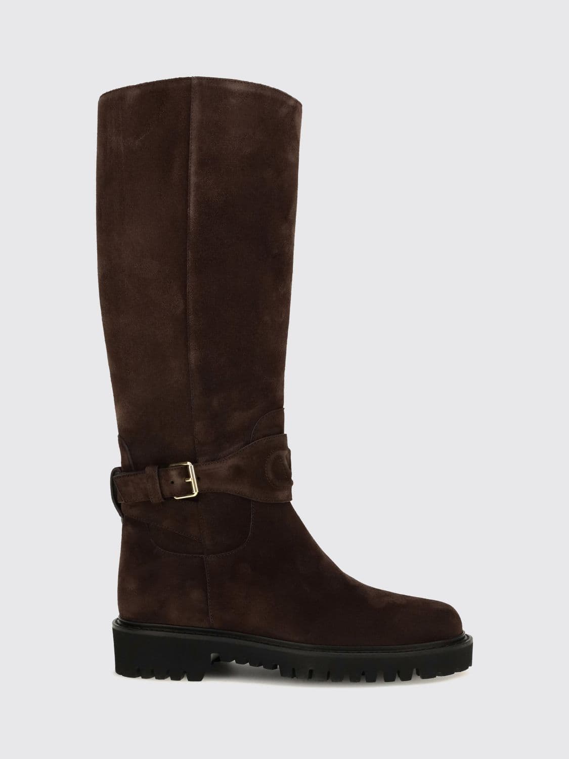 Valentino Garavani Suede Knee-High Boots with VLogo Signature