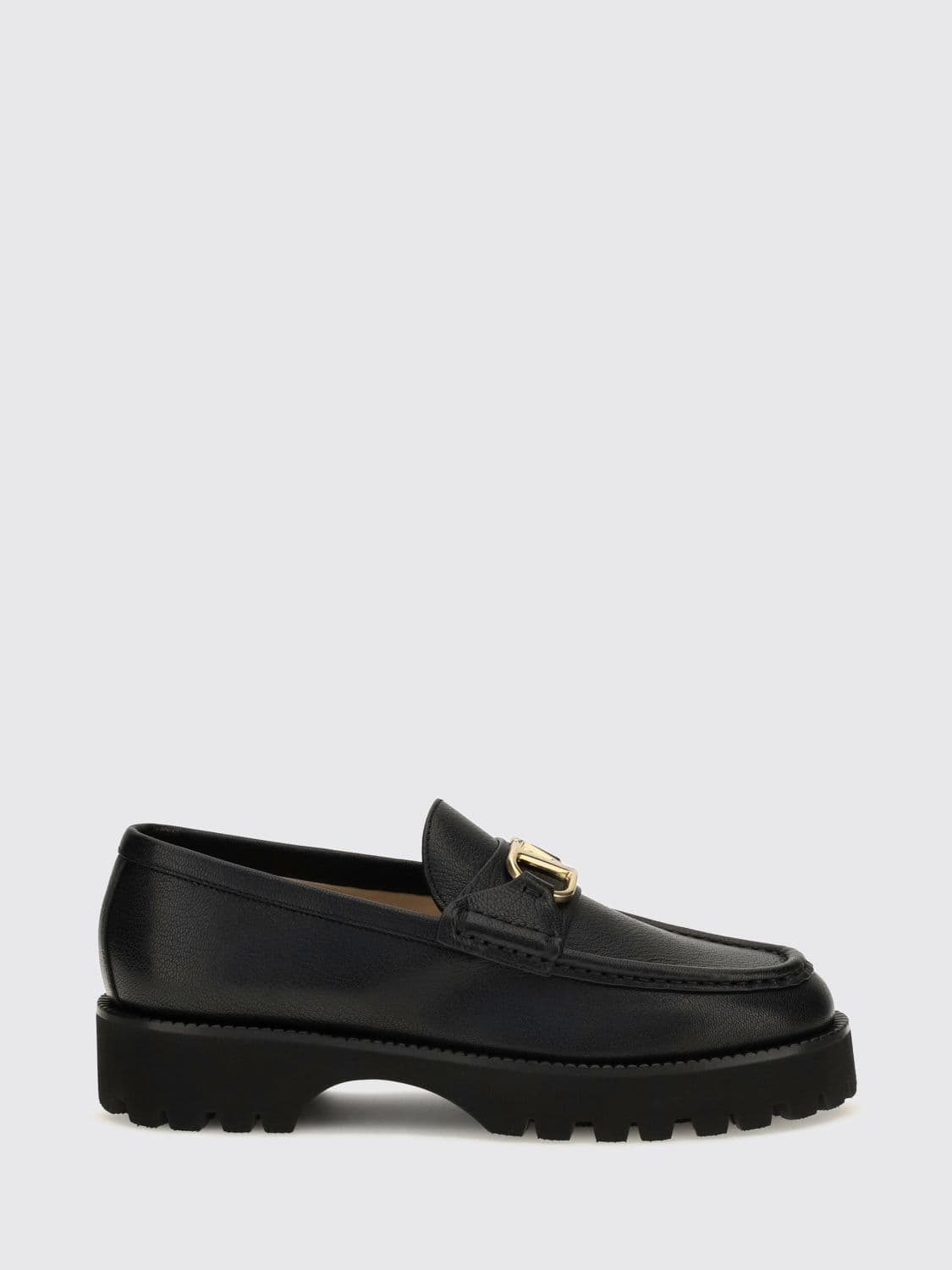Valentino Garavani VLogo Signature Penny Loafers in Smooth Leather with Lug Sole