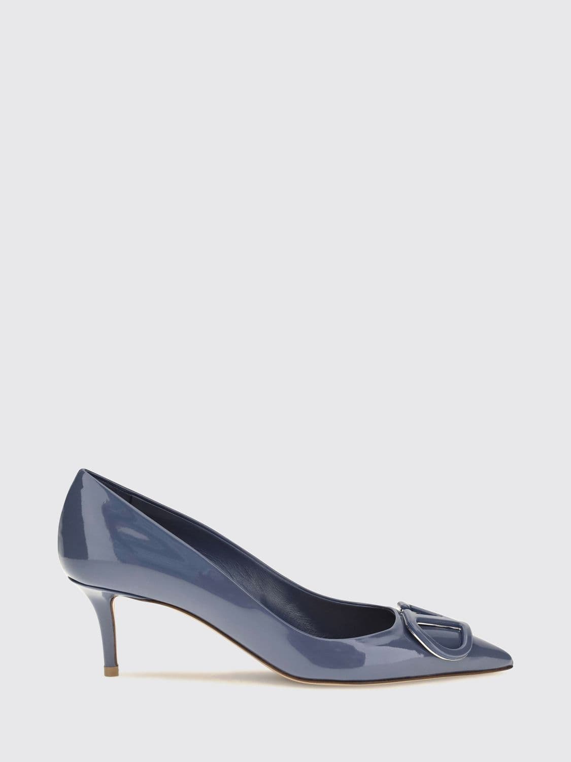 Valentino Garavani VLogo Signature Patent Leather Mid-Heel Pumps