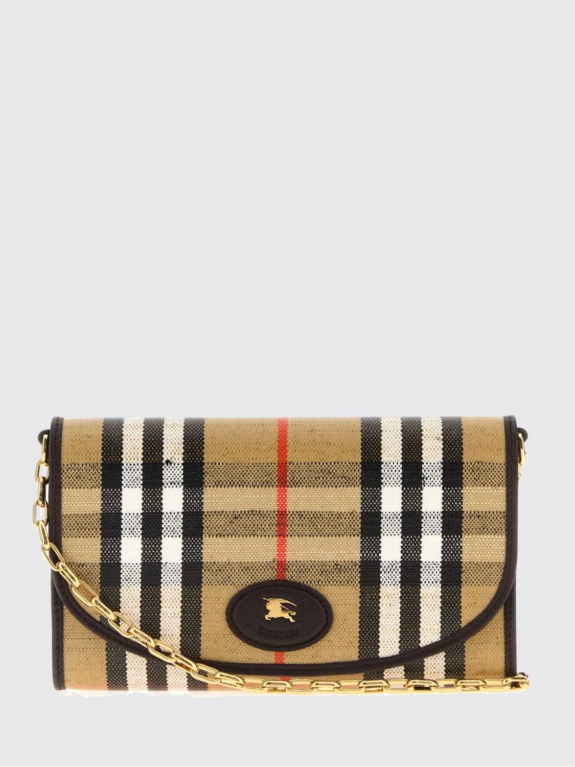 Burberry Highlands Mini Crossbody Bag in Check Canvas with EKD Logo · OS