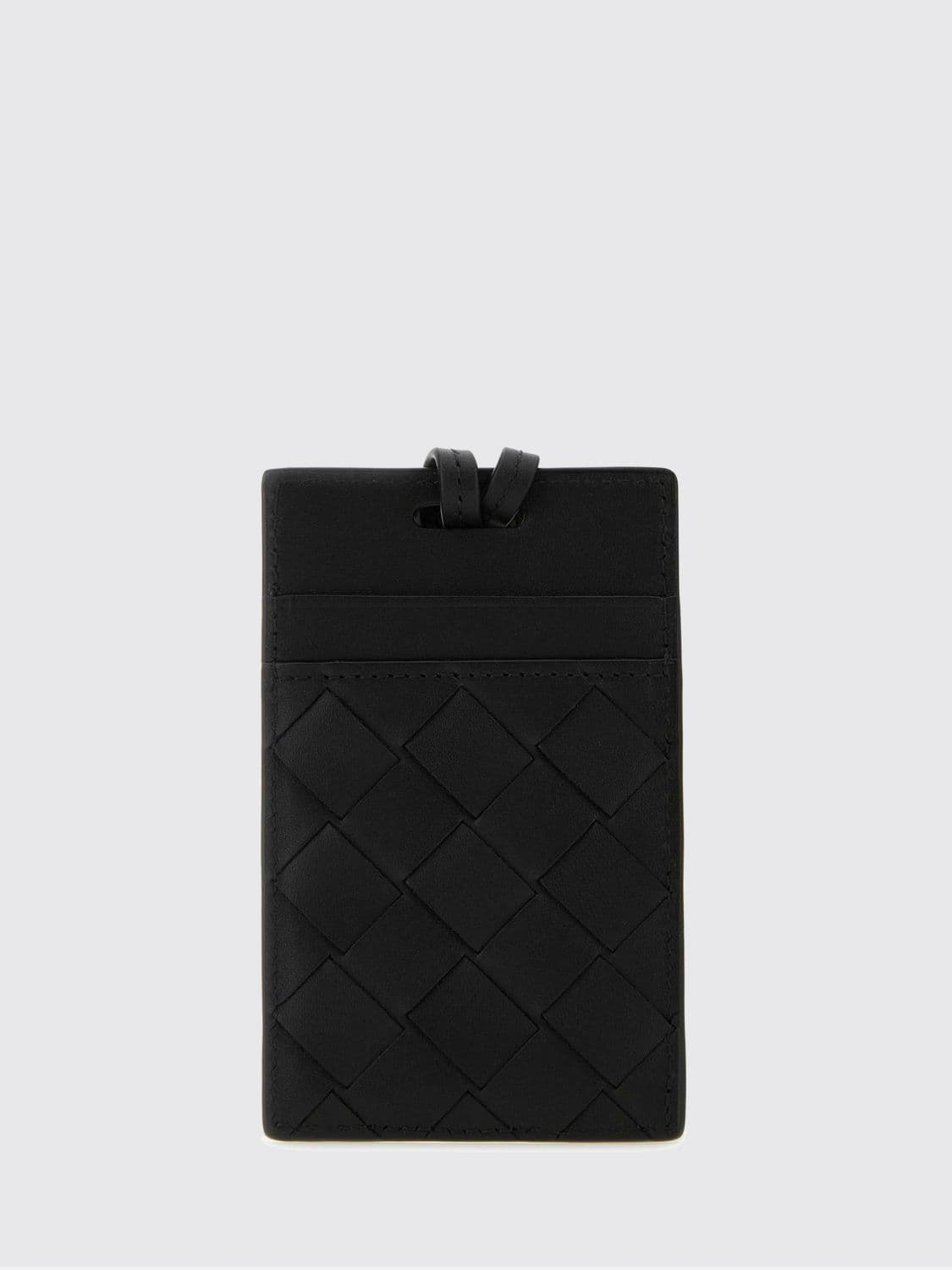 Bottega Veneta Intrecciato Woven Calfskin Leather Neck Card Holder · OS
